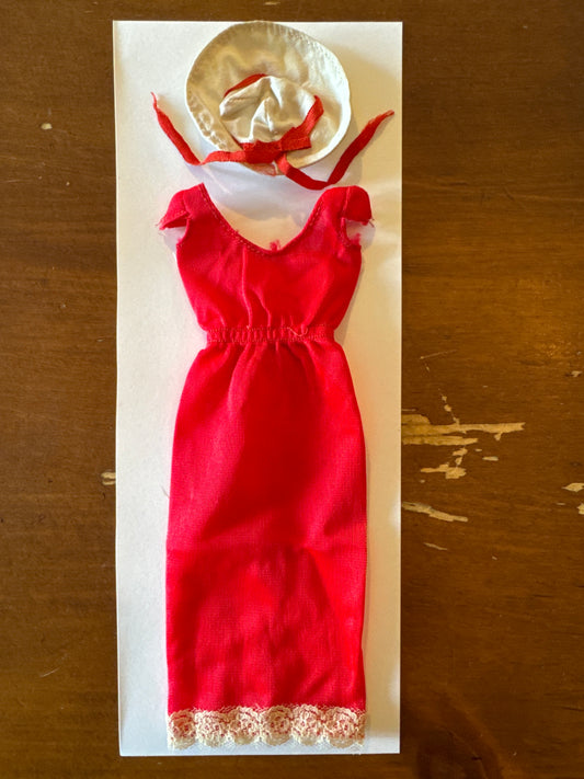 1970s Barbie Dress & Hat Set