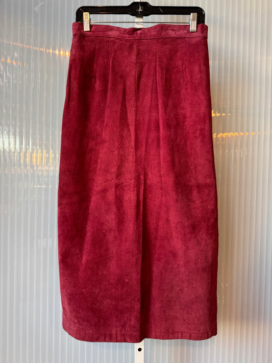 1970s Gitano Red Suede Maxi Skirt
