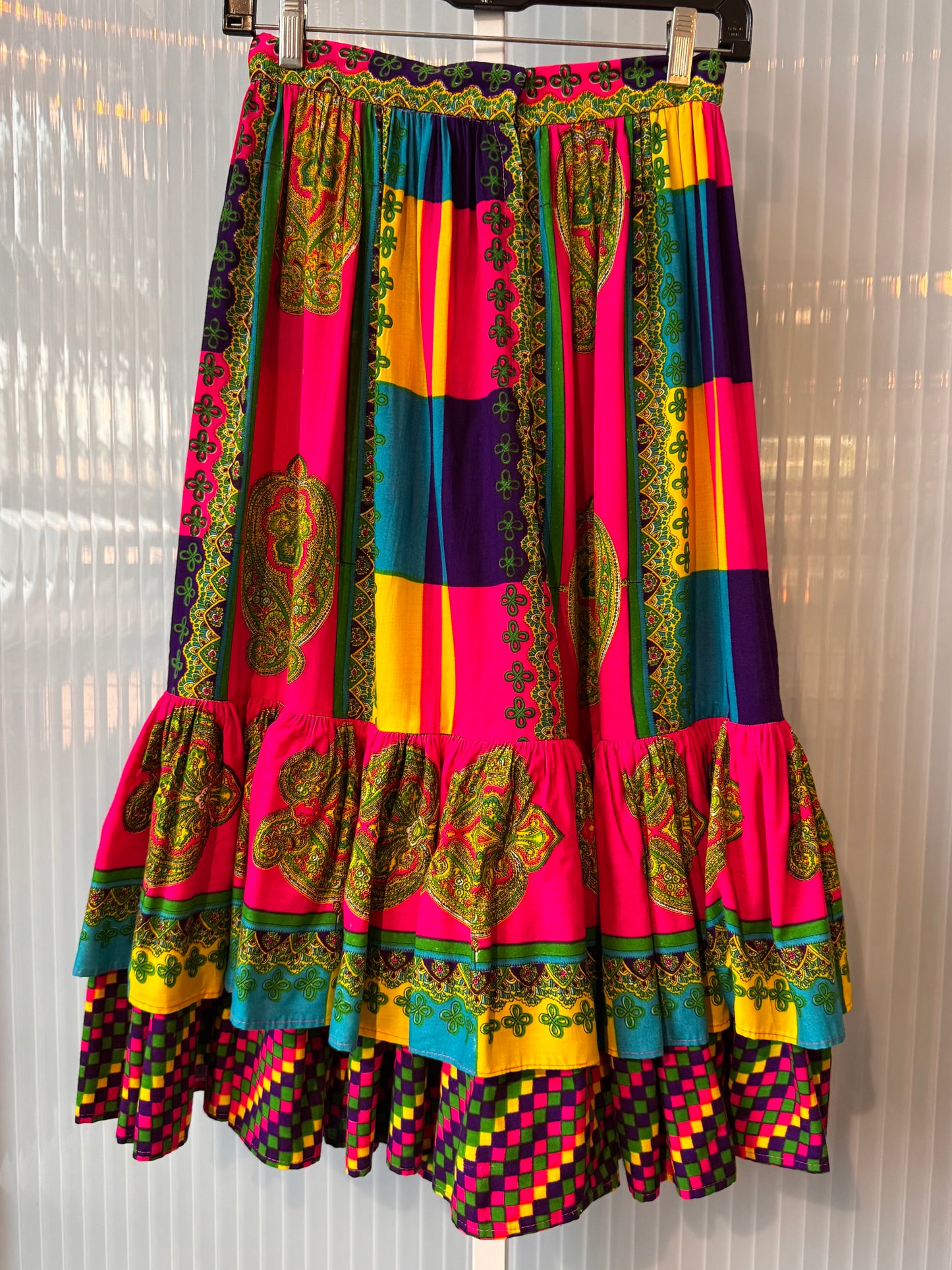 1960s Style Fluorescent Rainbow Skirt