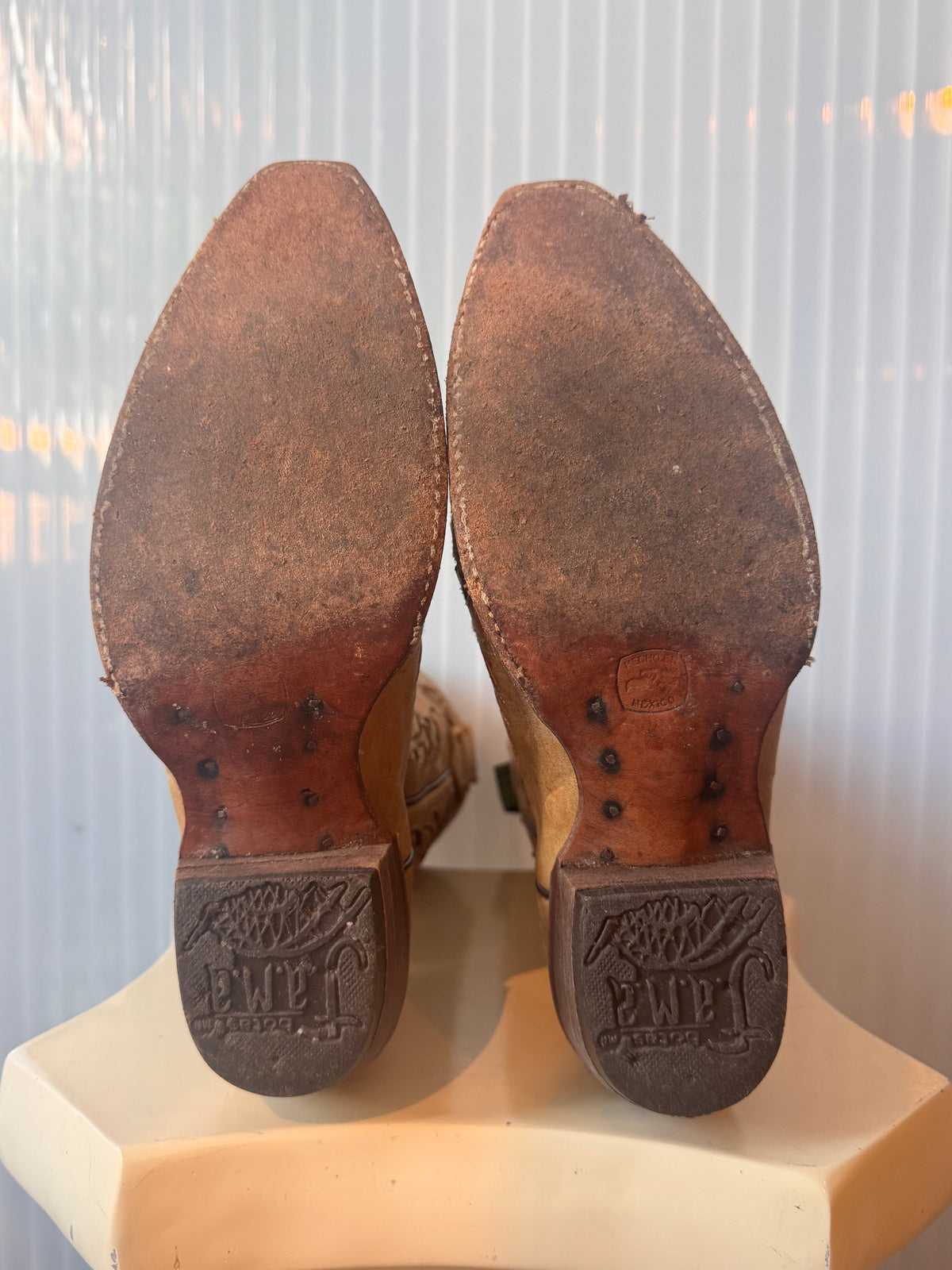 Light Brown Leather Western Boots