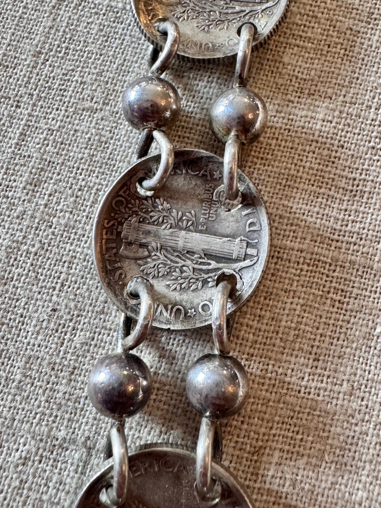 Silver Mercury Dime Silver Bracelet