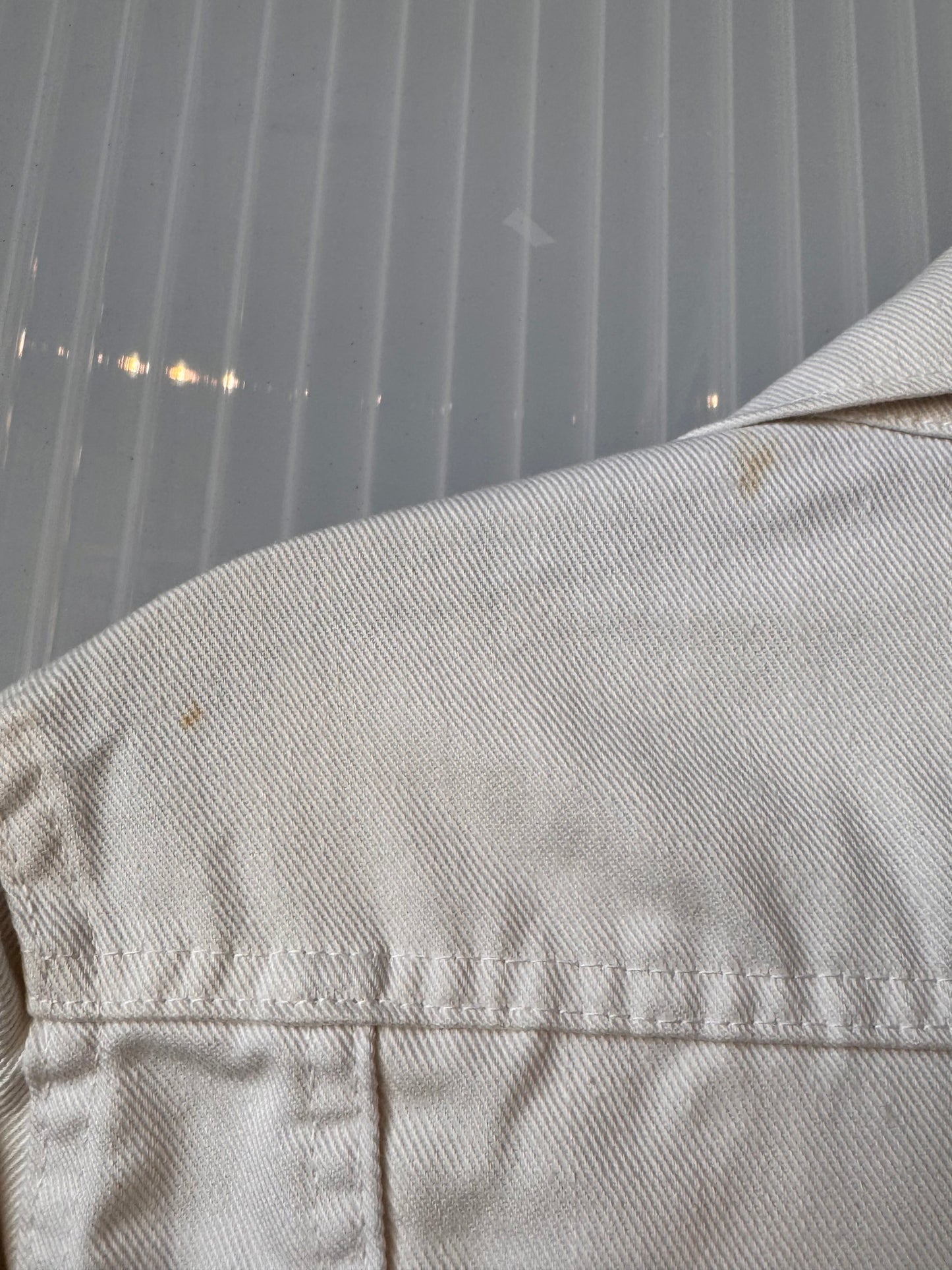 1970s JCPenneys Boy’s White Denim Jacket w/ Snap Buttons