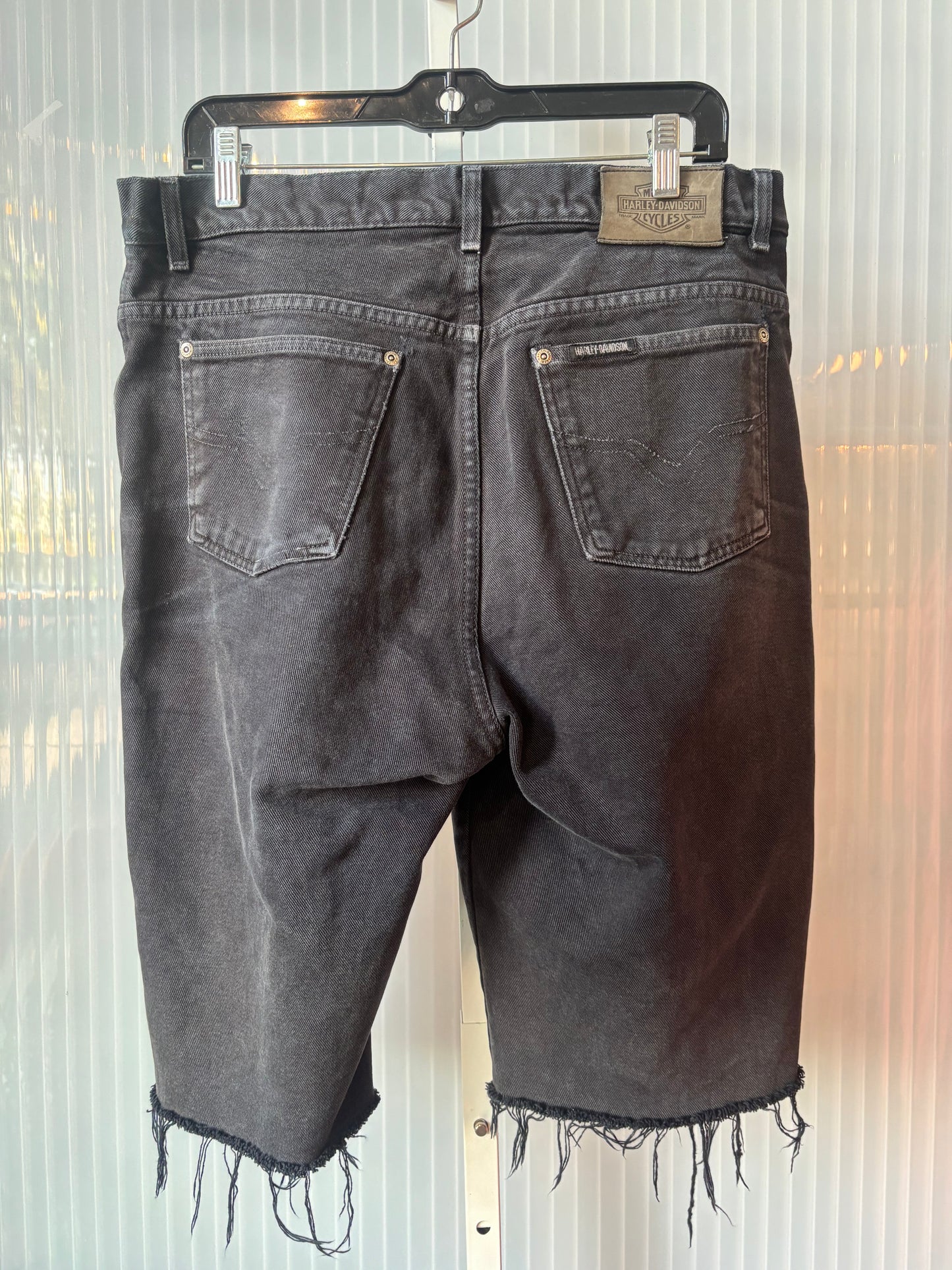 2000s Harley Davidson Black Denim Shorts