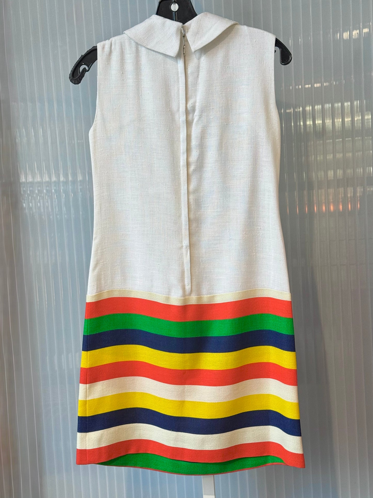 1960s Colorful Striped Shift Dress & Coat Set