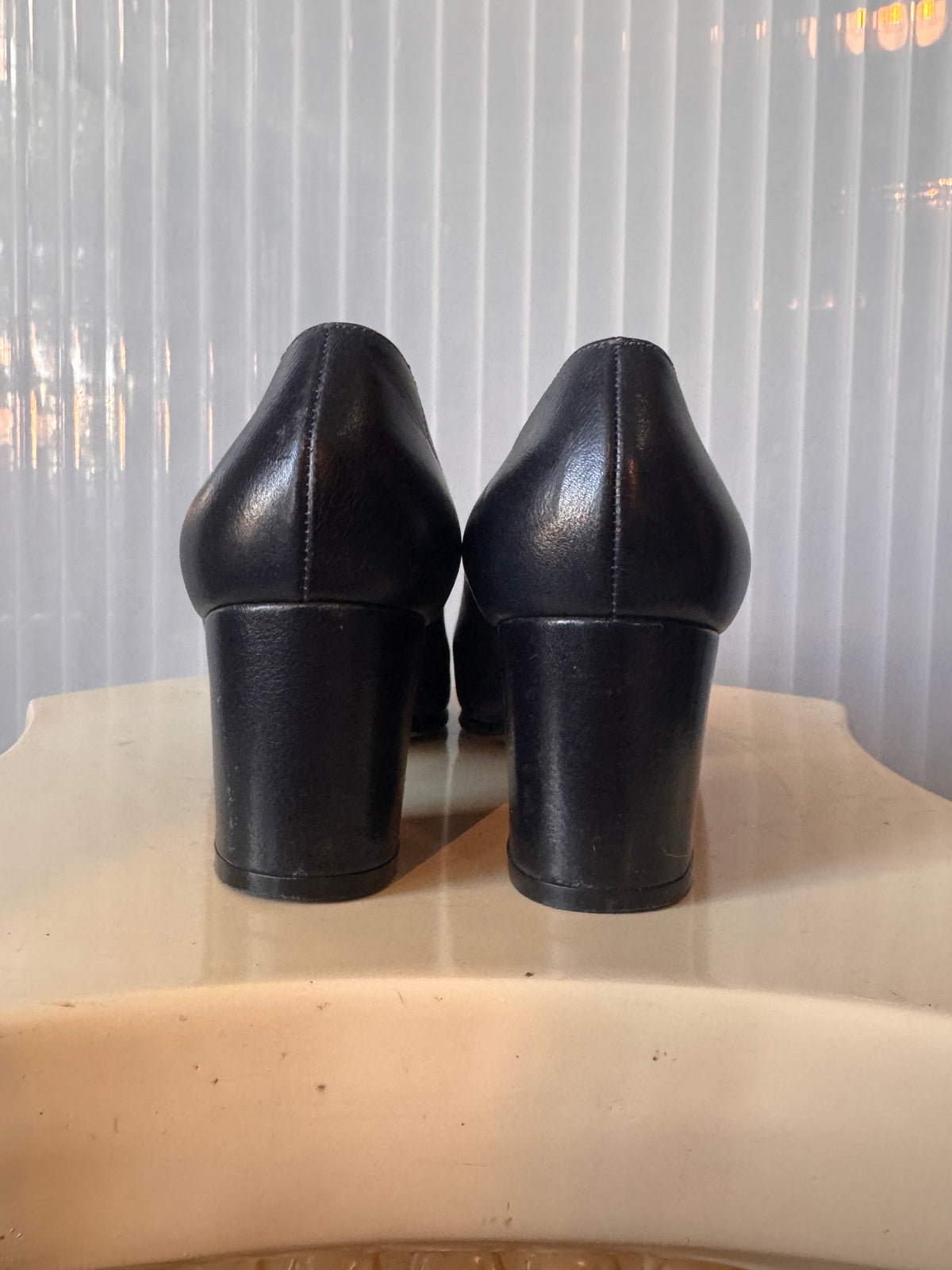 1960s Blue-Black Block Heels