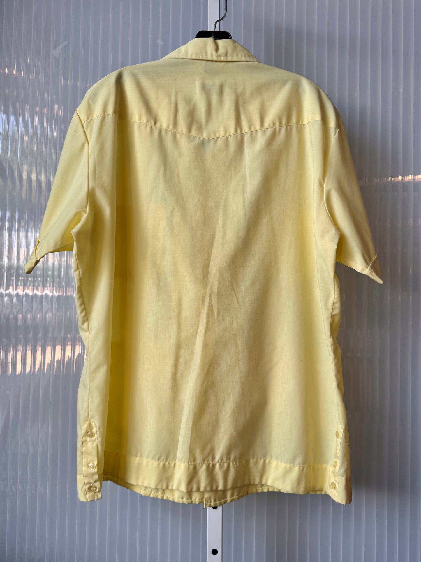 1970s Pastel Yellow Guayabera Button-Up Shirt