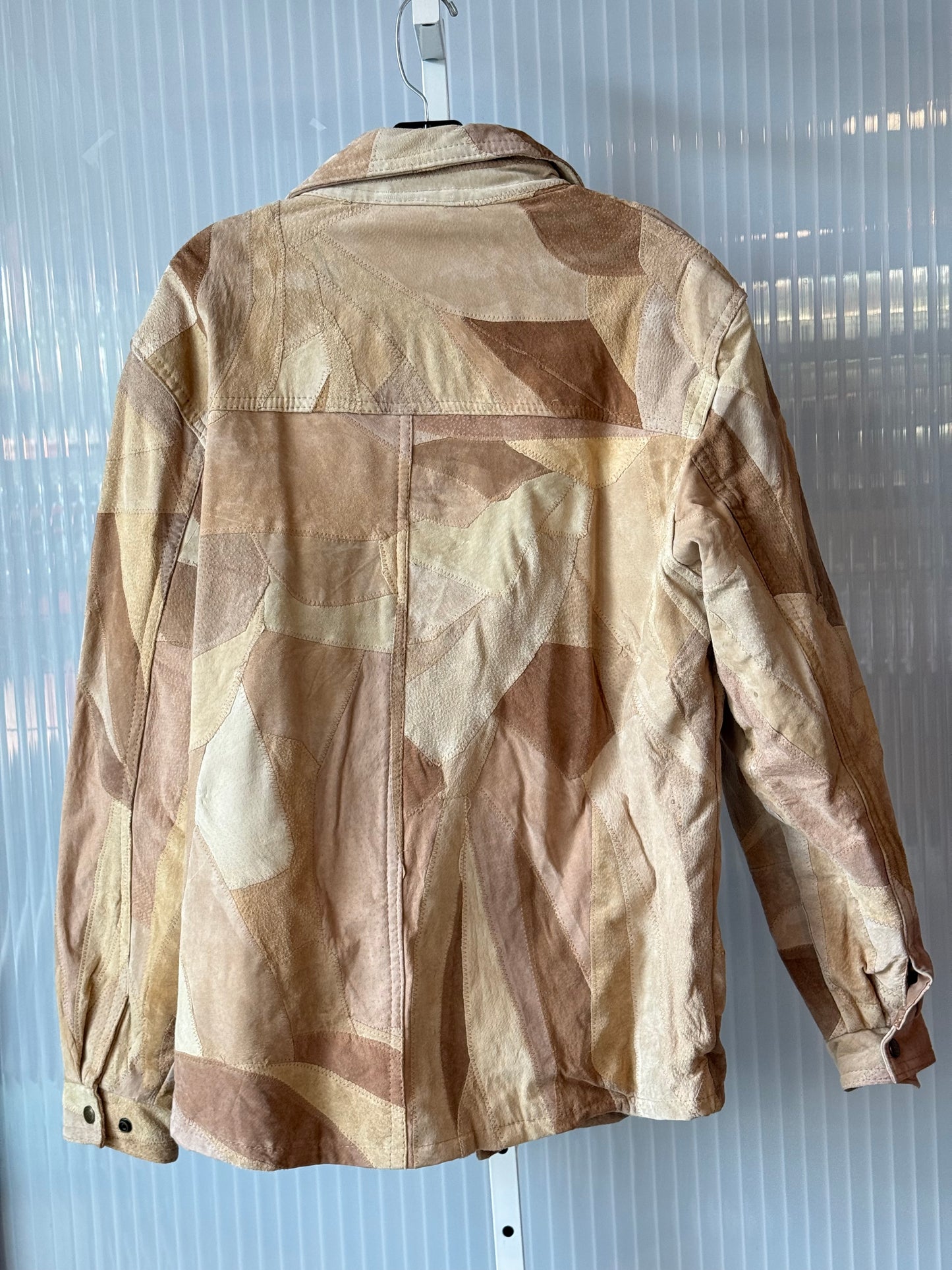 1980s Patchwork Suede Snap-Up Leather Jacket