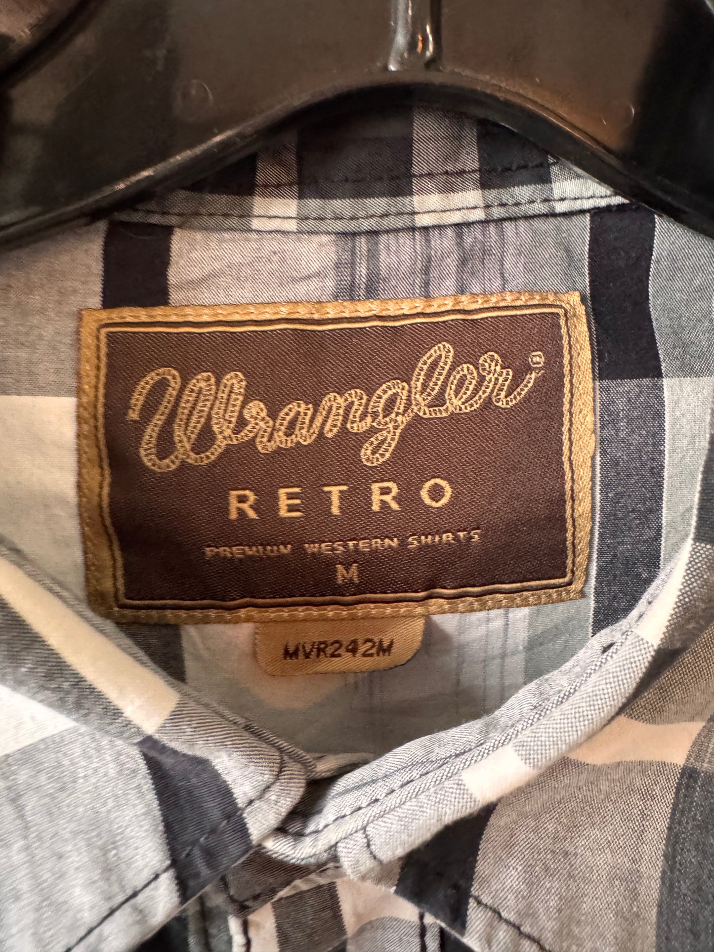 2010s Black & White Plaid Western Shirt