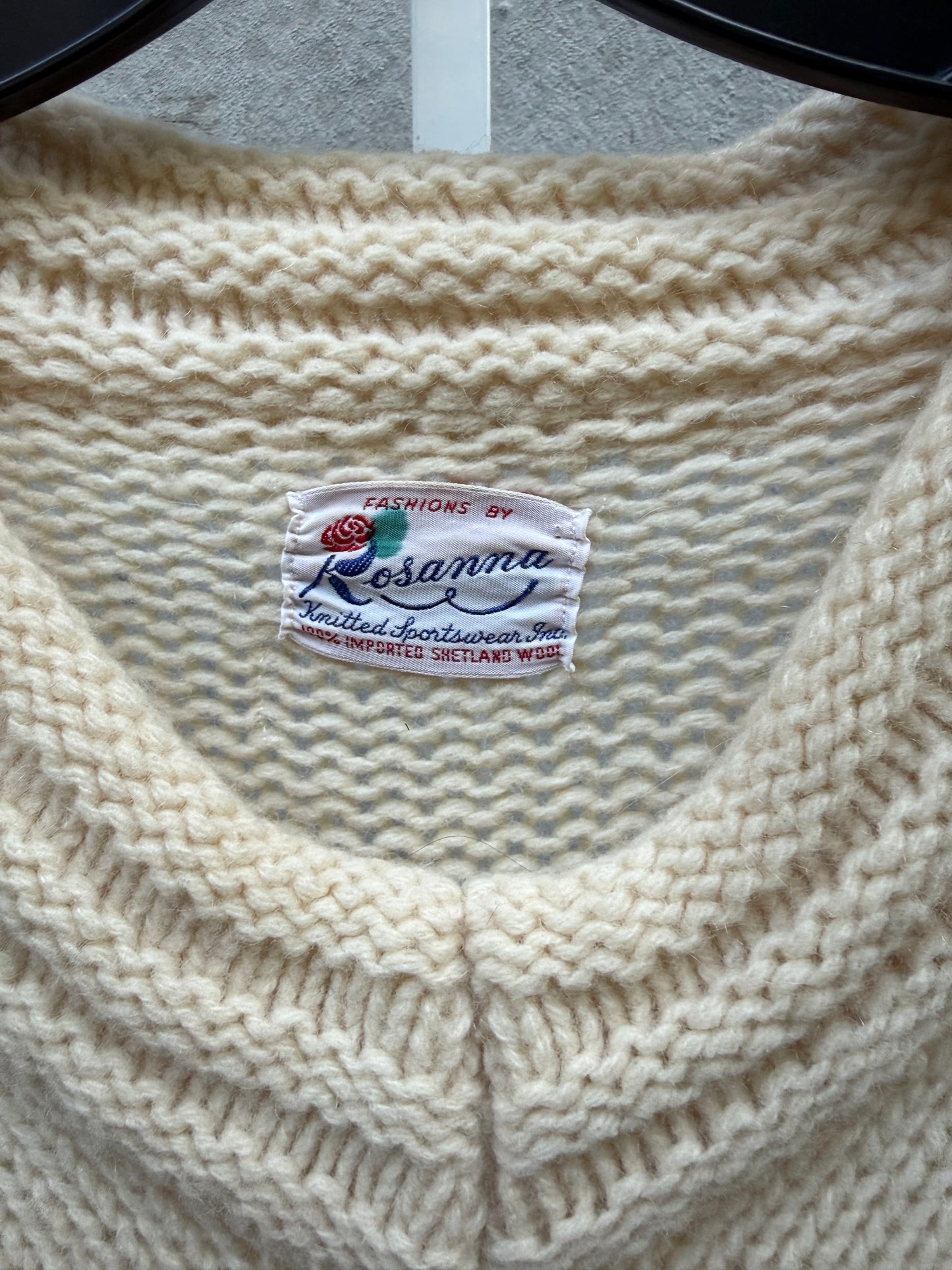 1950s 100% Shetland Wool Cream Sweater