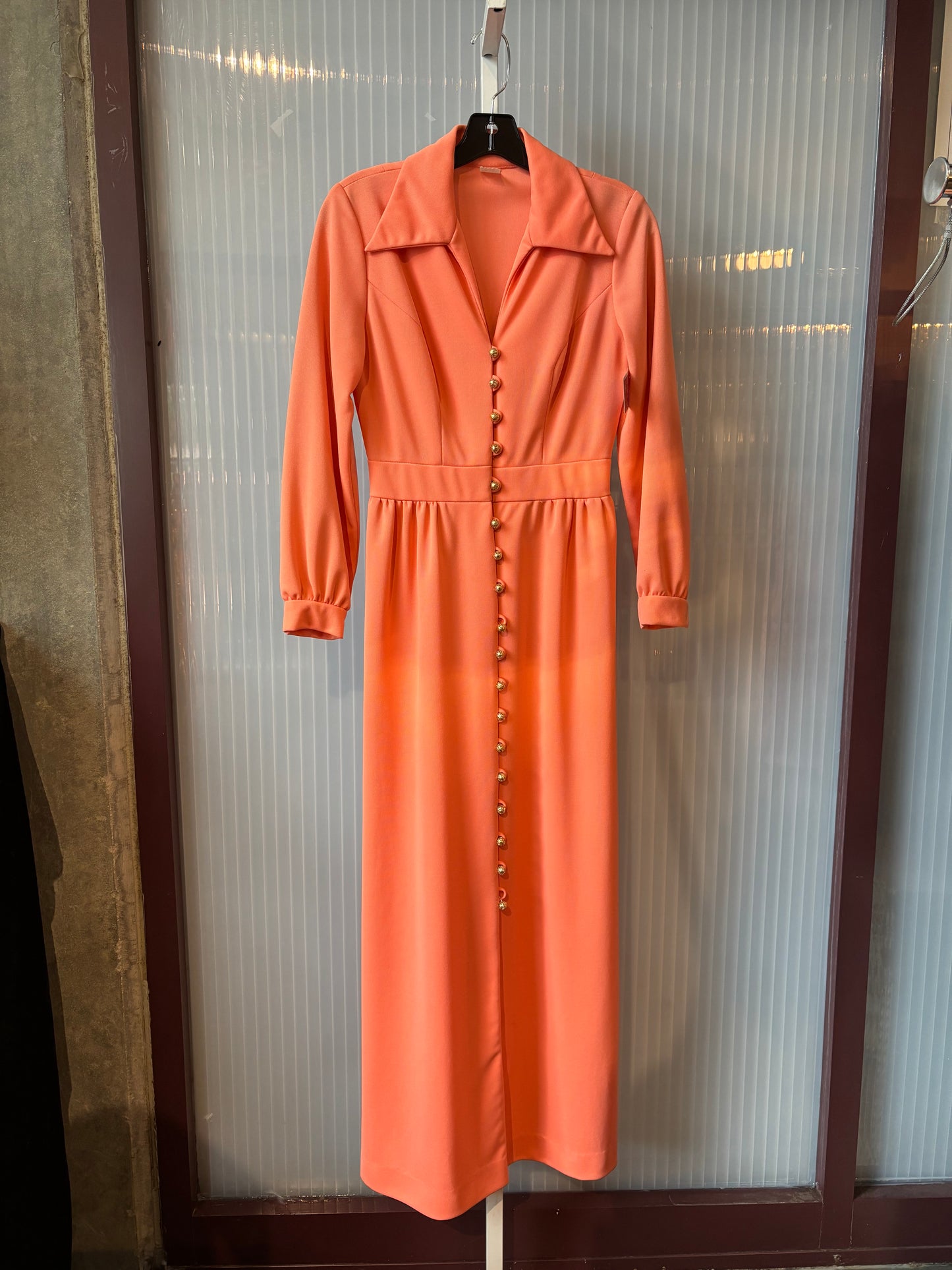 1960s Peachy Dream Hostess Dress