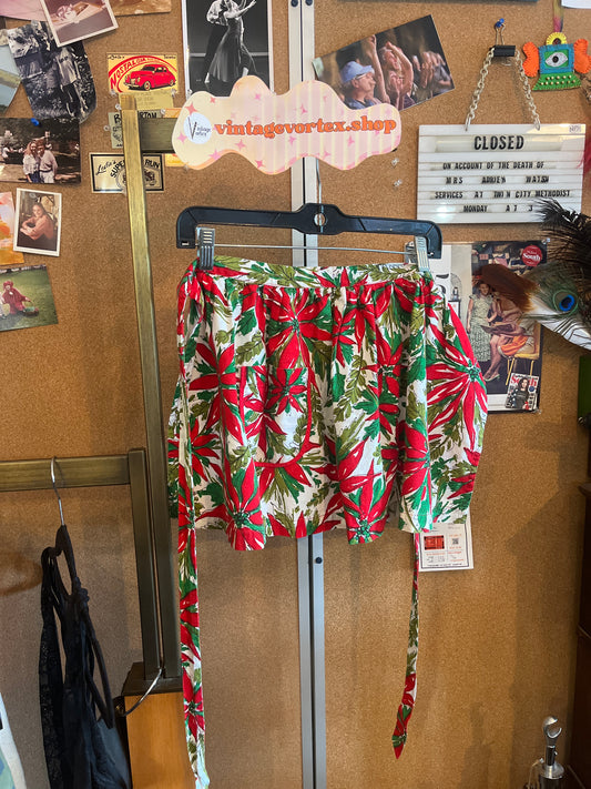 1970s Poinsettia Design Apron