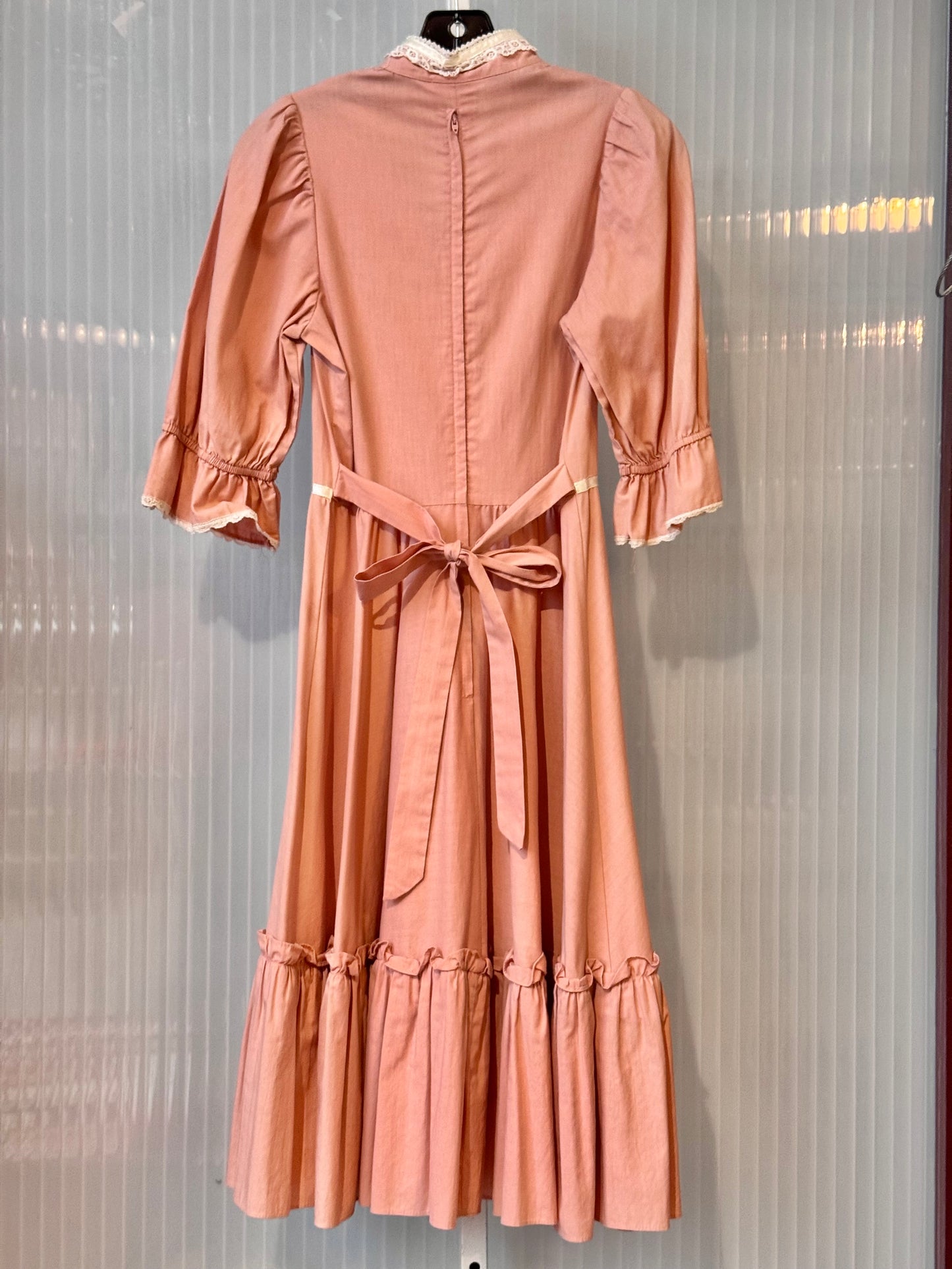 1970s Gunne Sax Pink Prairie Dress