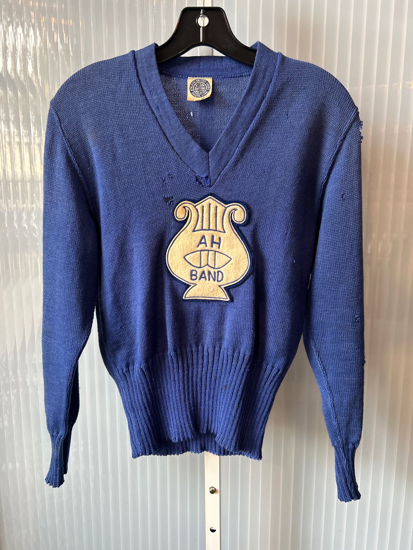 1950s "AH Band" Blue School Sweater