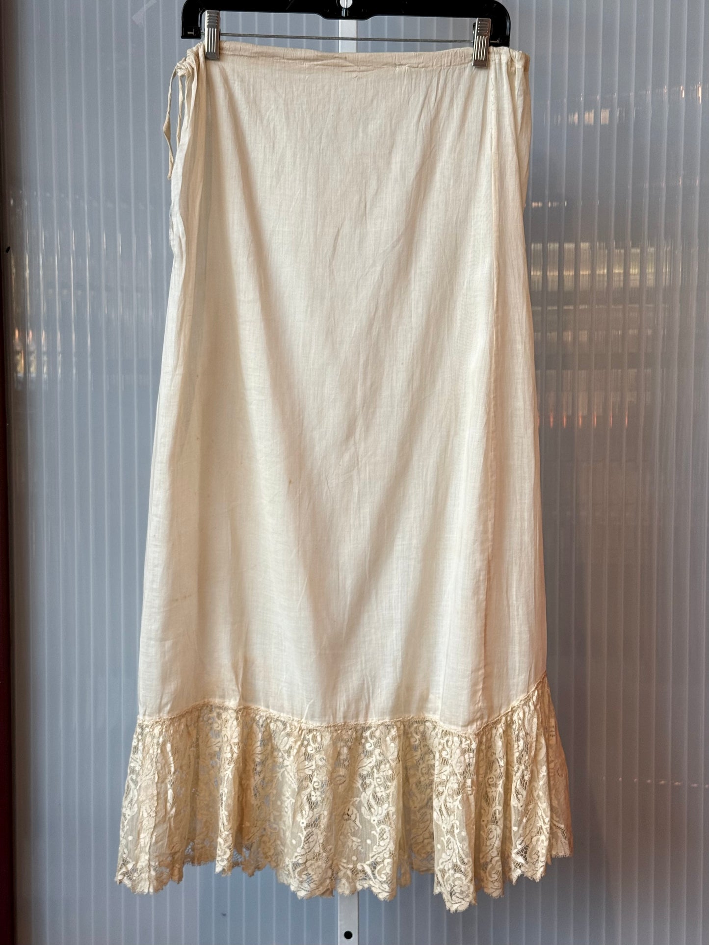 Victorian Cream Skirt Slip w/ Lace Bottom