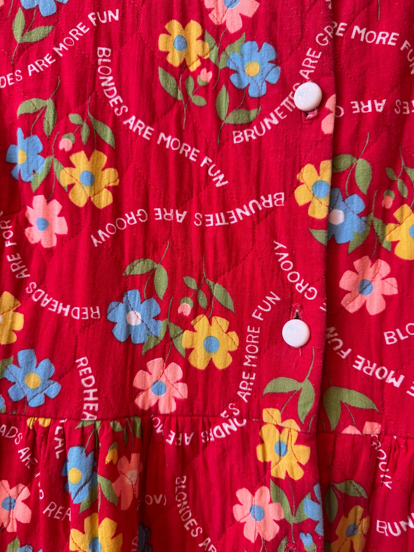 1960s Teen Scene Red Floral Robe