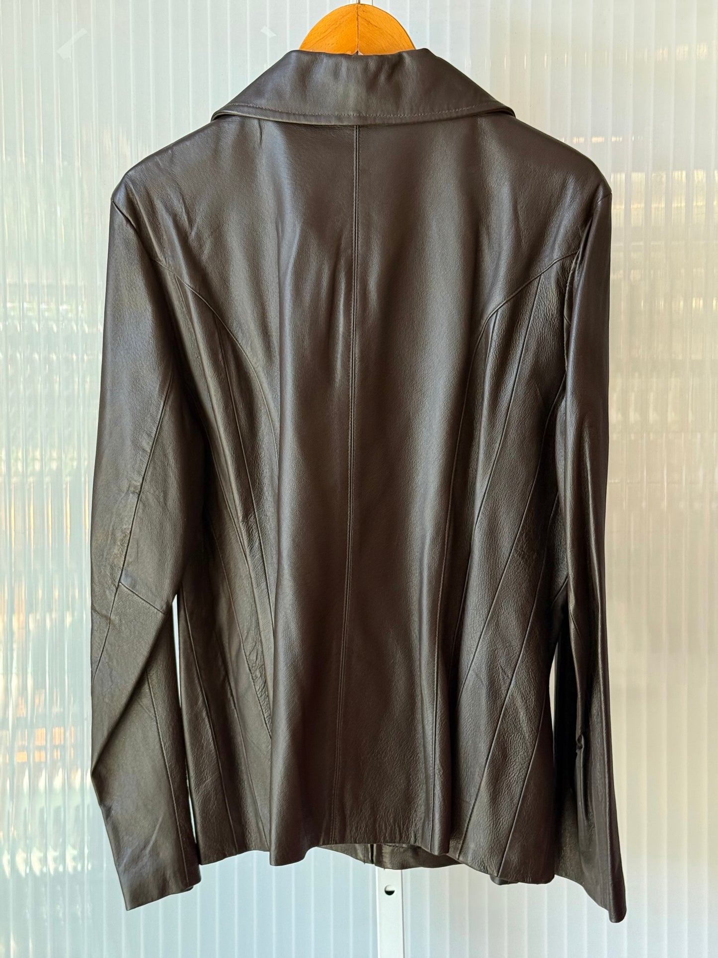 1990s Brown East 5th Leather Zip-Up Jacket