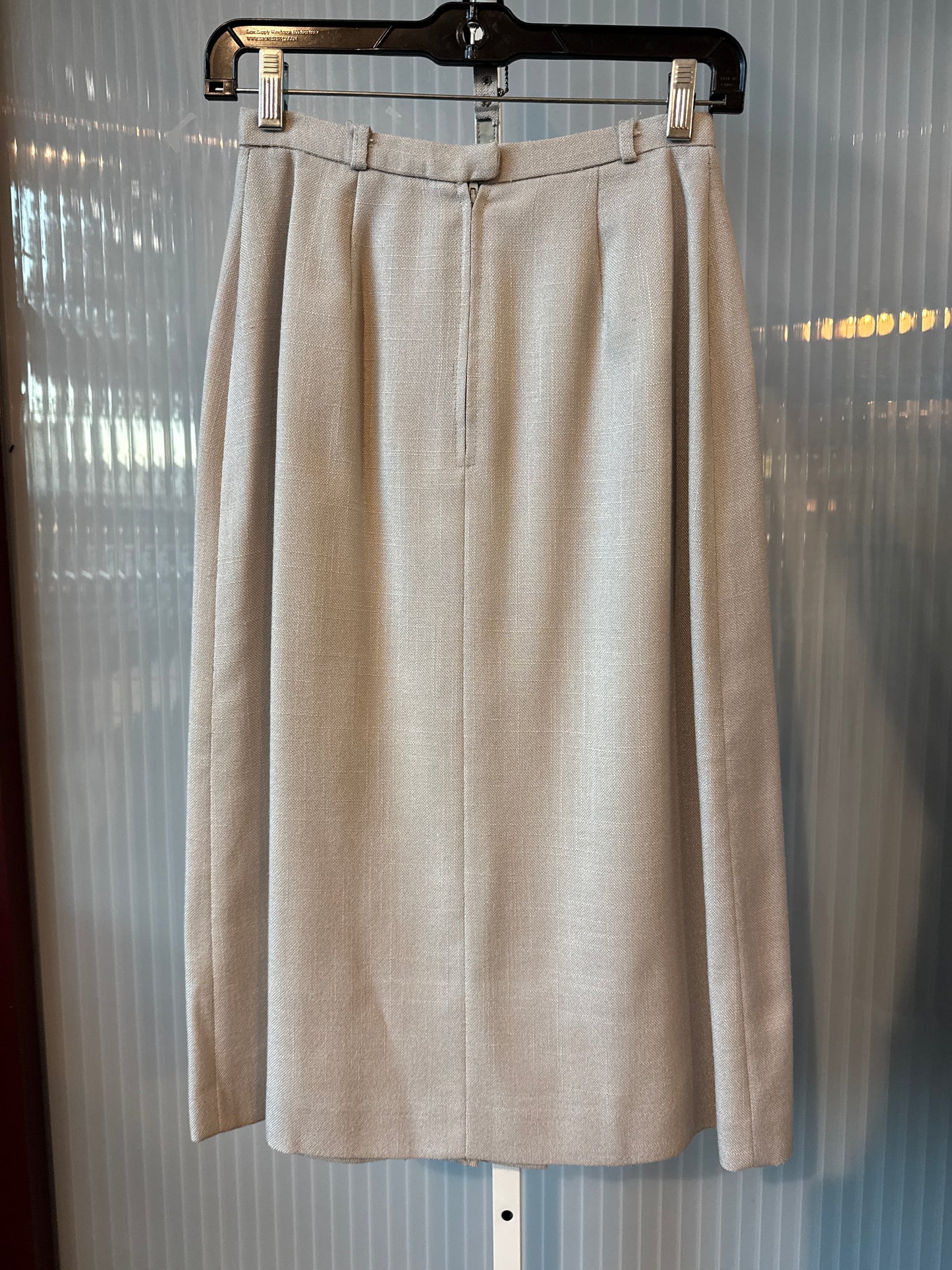 1980s Gray Pleated Midi Skirt