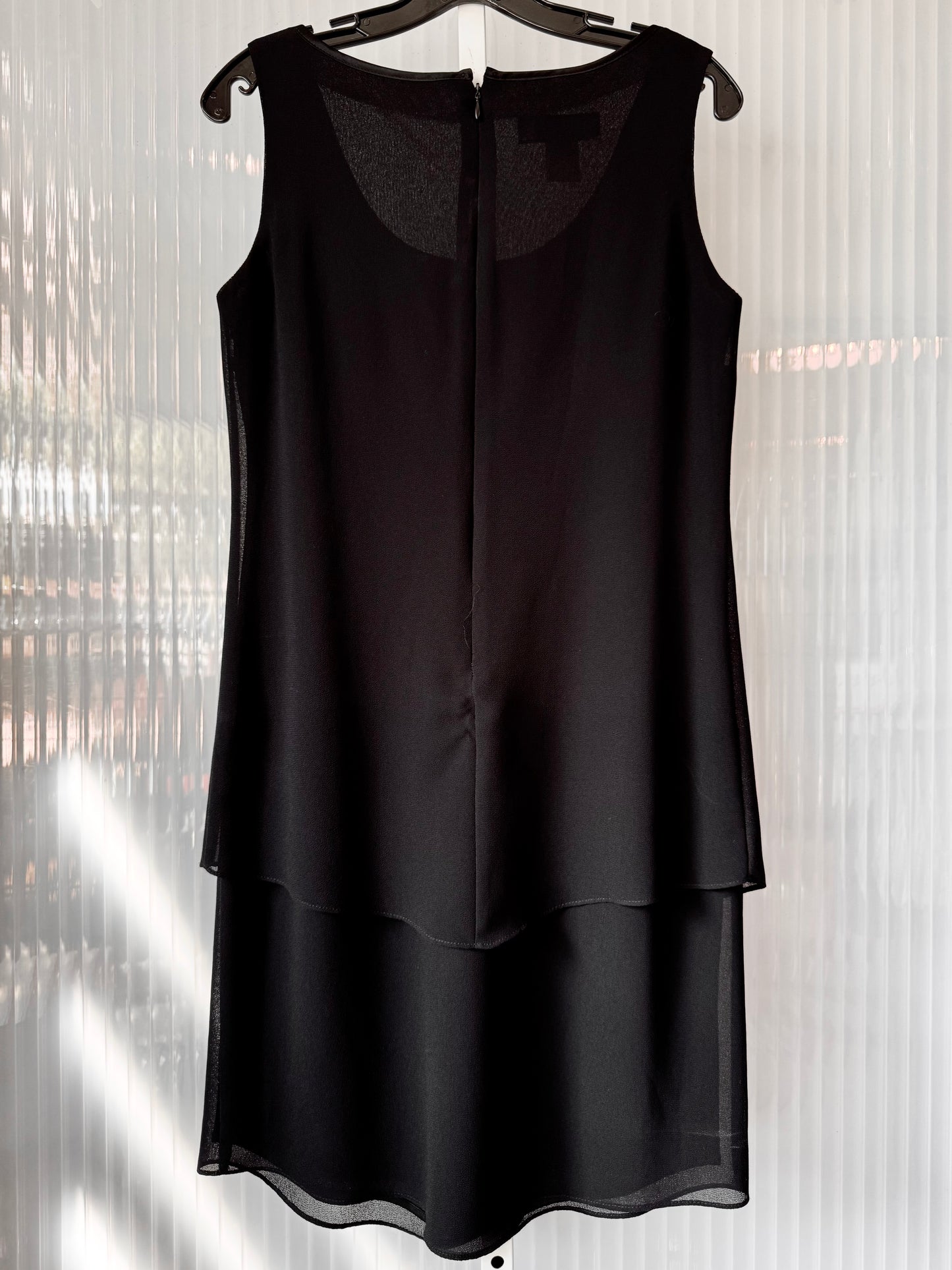 1980s Black Sleeveless Formal Dress