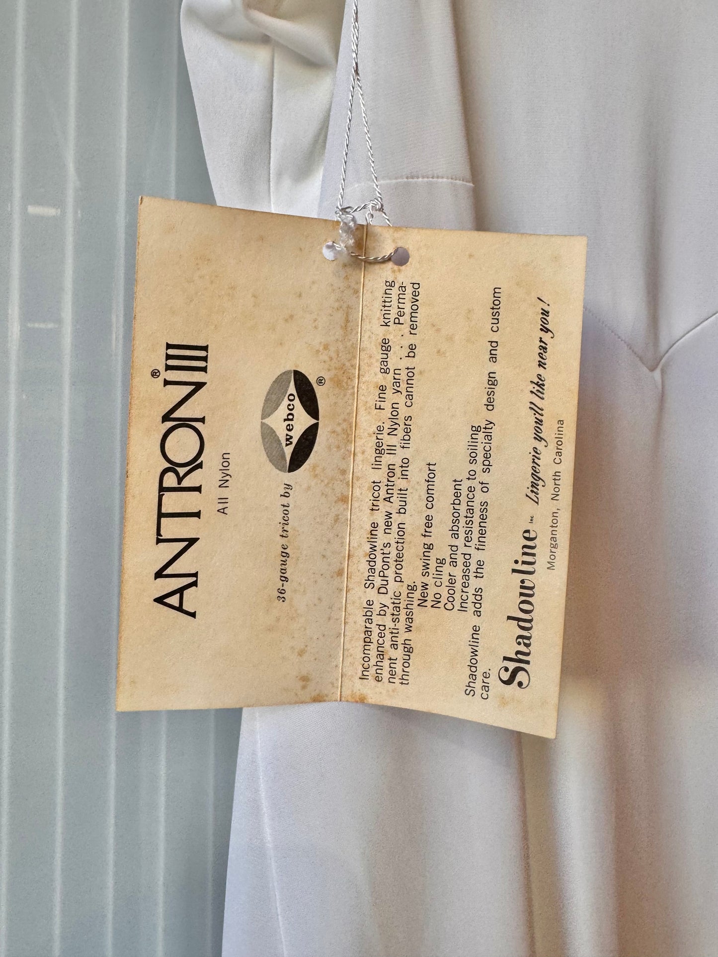 1970s Deadstock NWT White Embroidered Slip