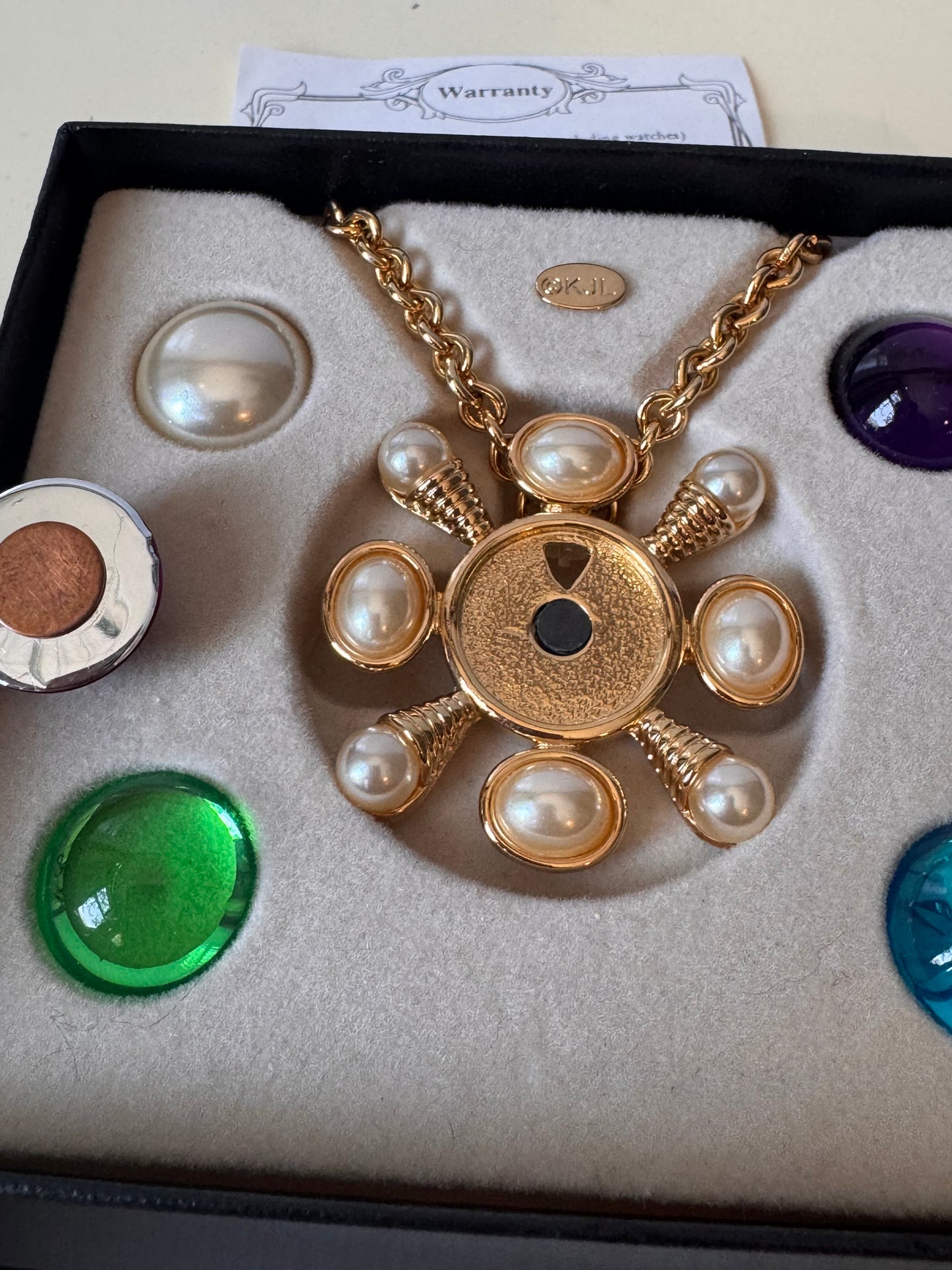 1960s KJL Necklace with Interchangeable Convertible Pendant