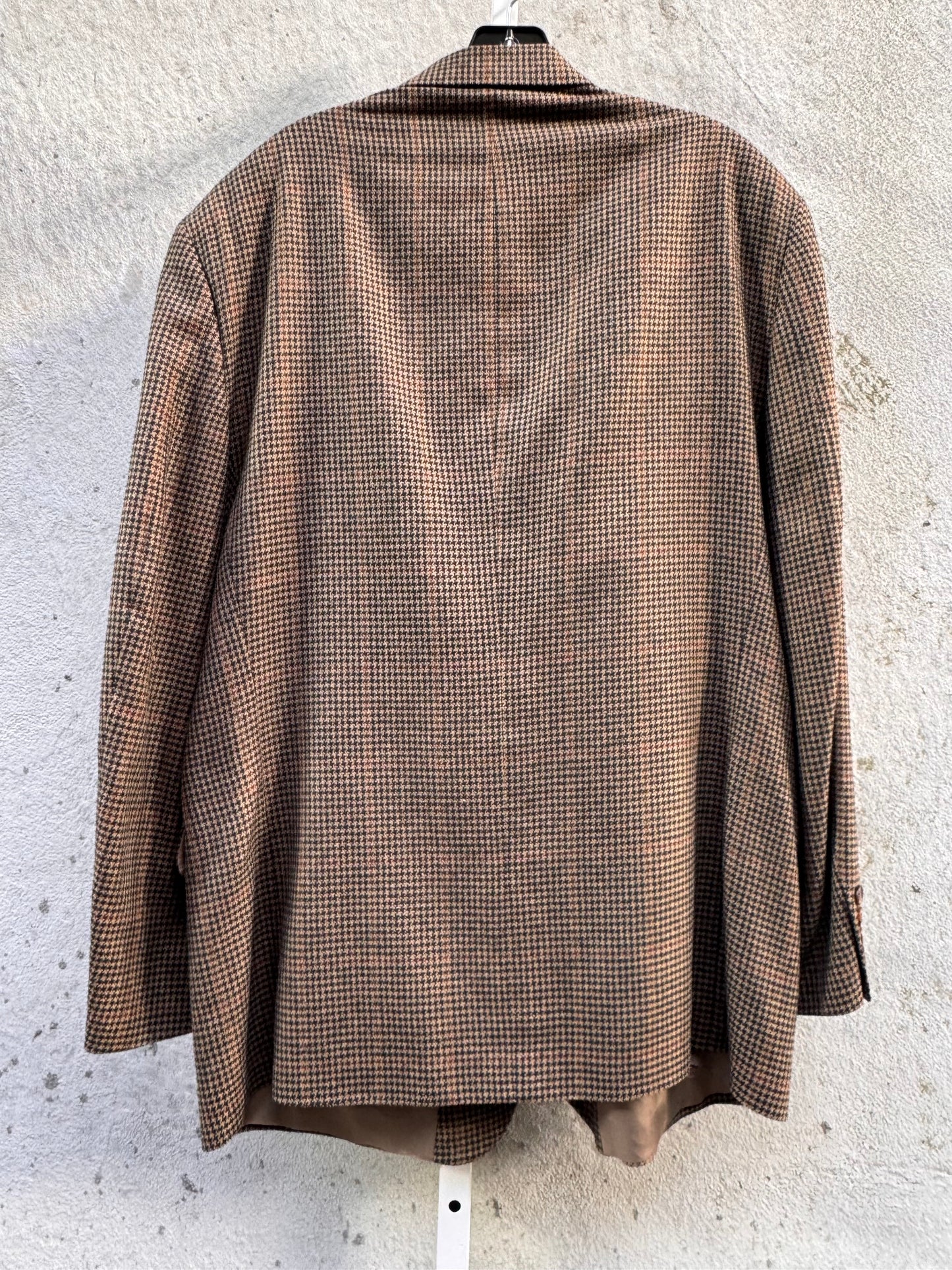 1980s Oscar de la Renta Brown Houndstooth Suit Jacket