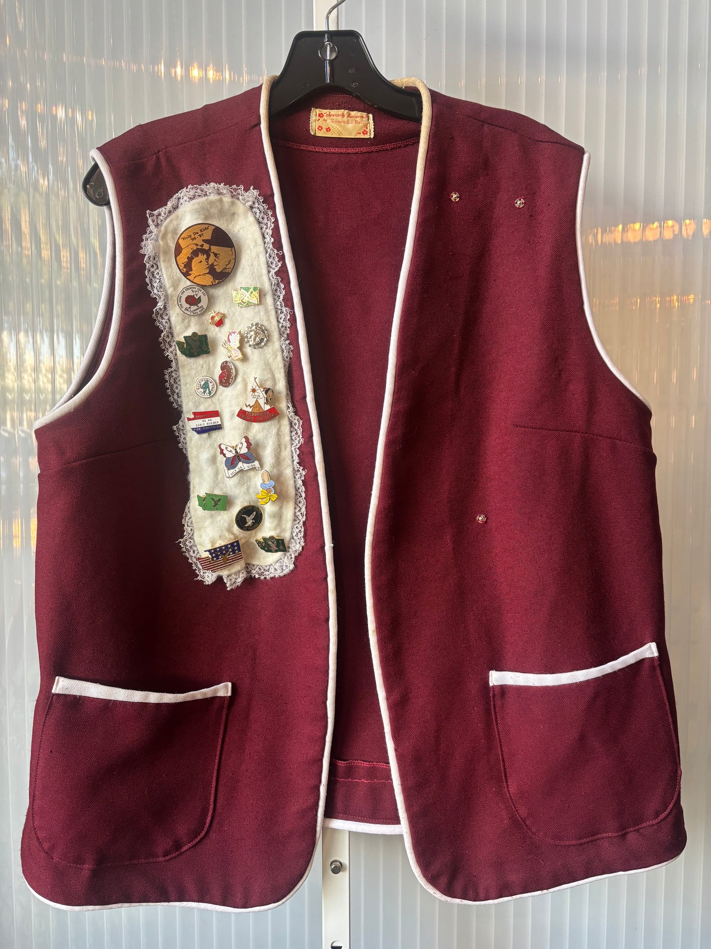 1970s Maroon Fraternal Order of Eagles Vest