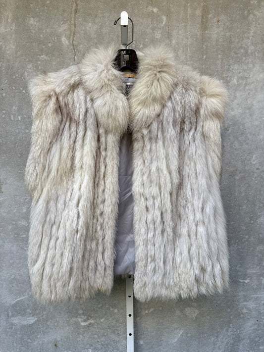 1990s White Sega Fox Fur Vest