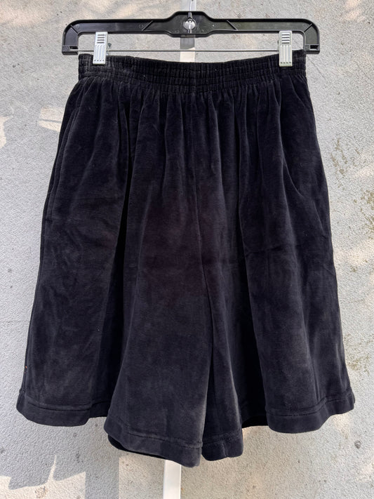 1980s Black Velour Shorts