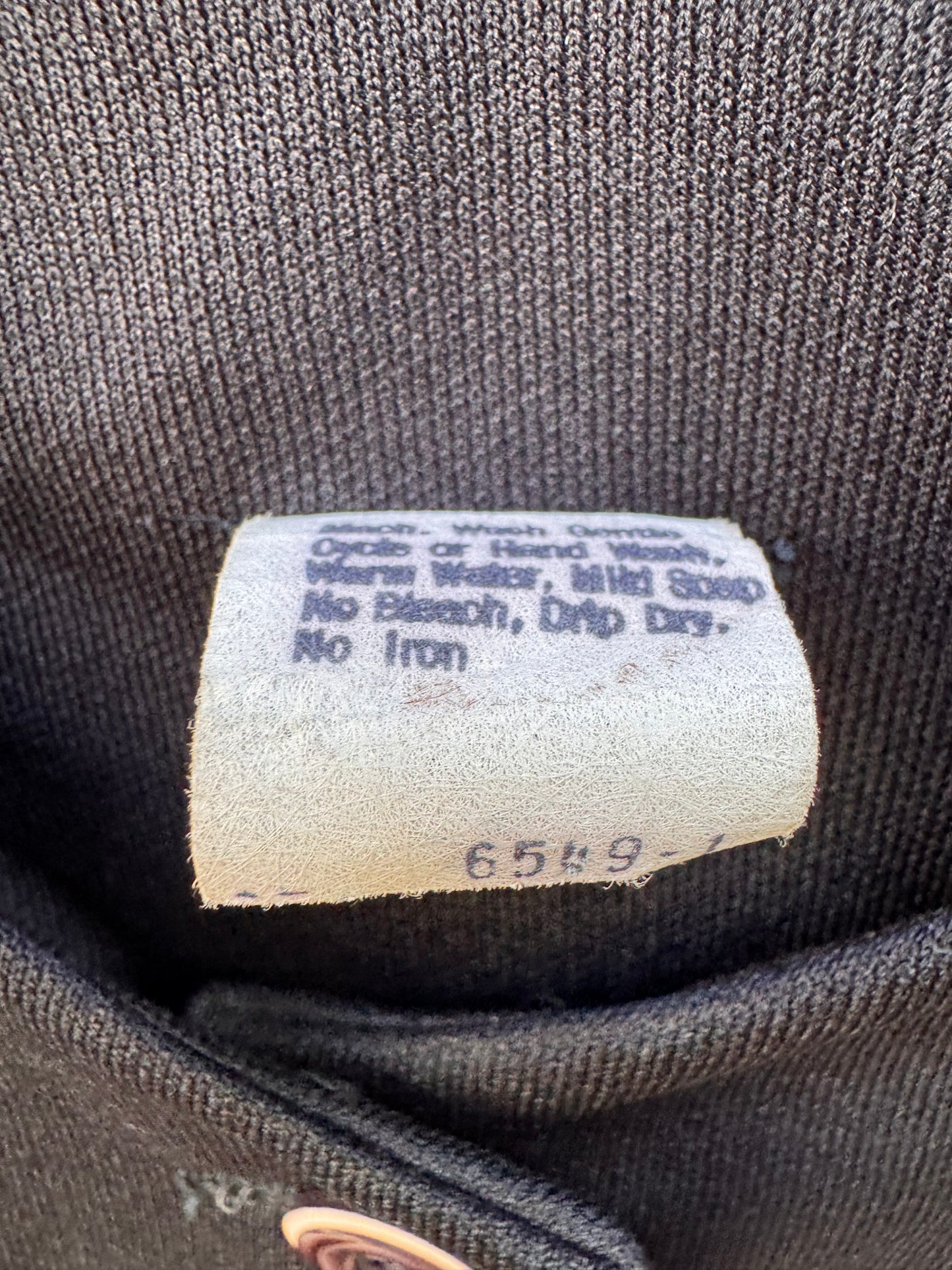 1970s Black Cropped Jacket with Contrast Button & Stitching