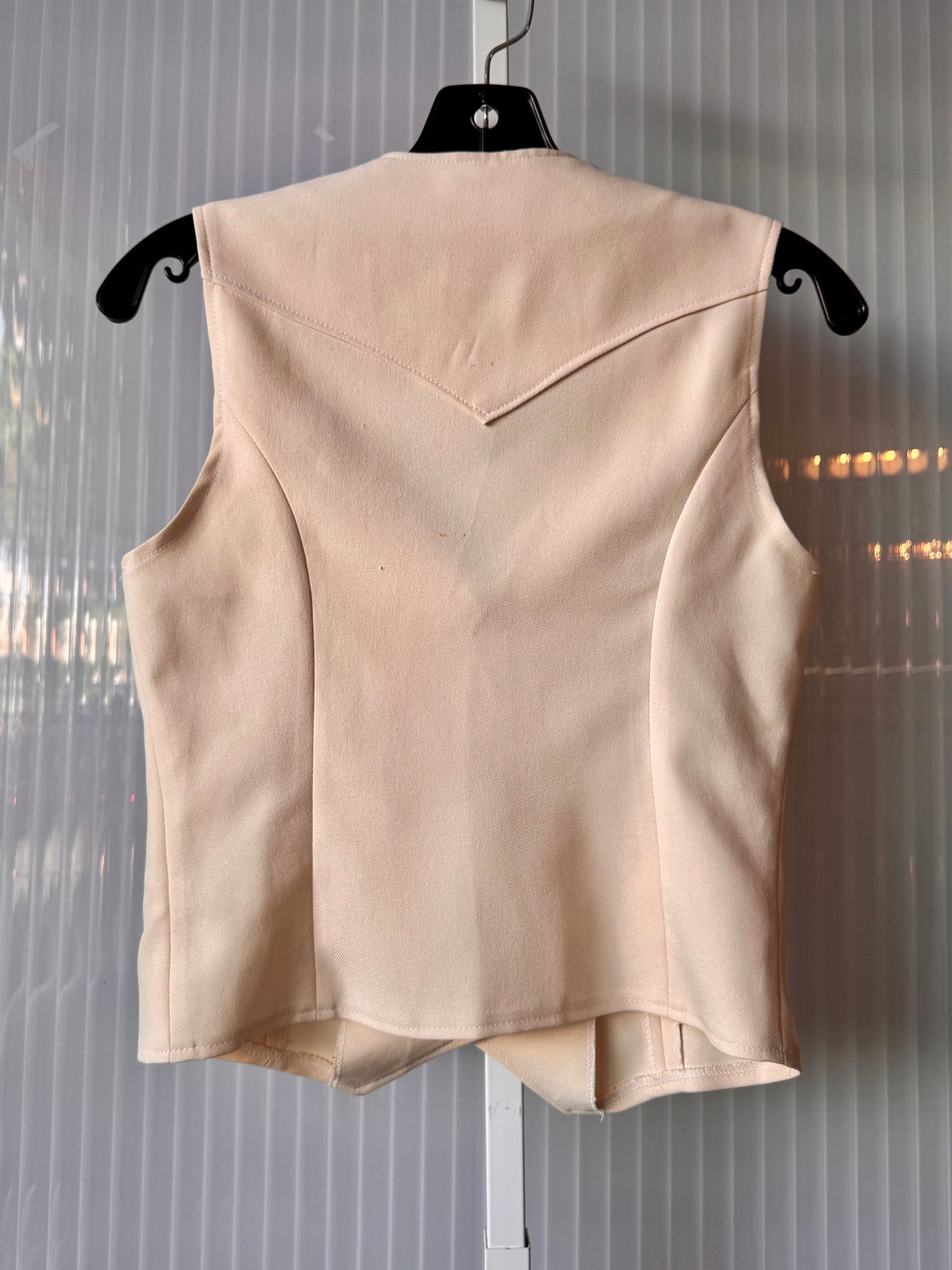 1970s Cream Western Vest w/ Flower Embroidery