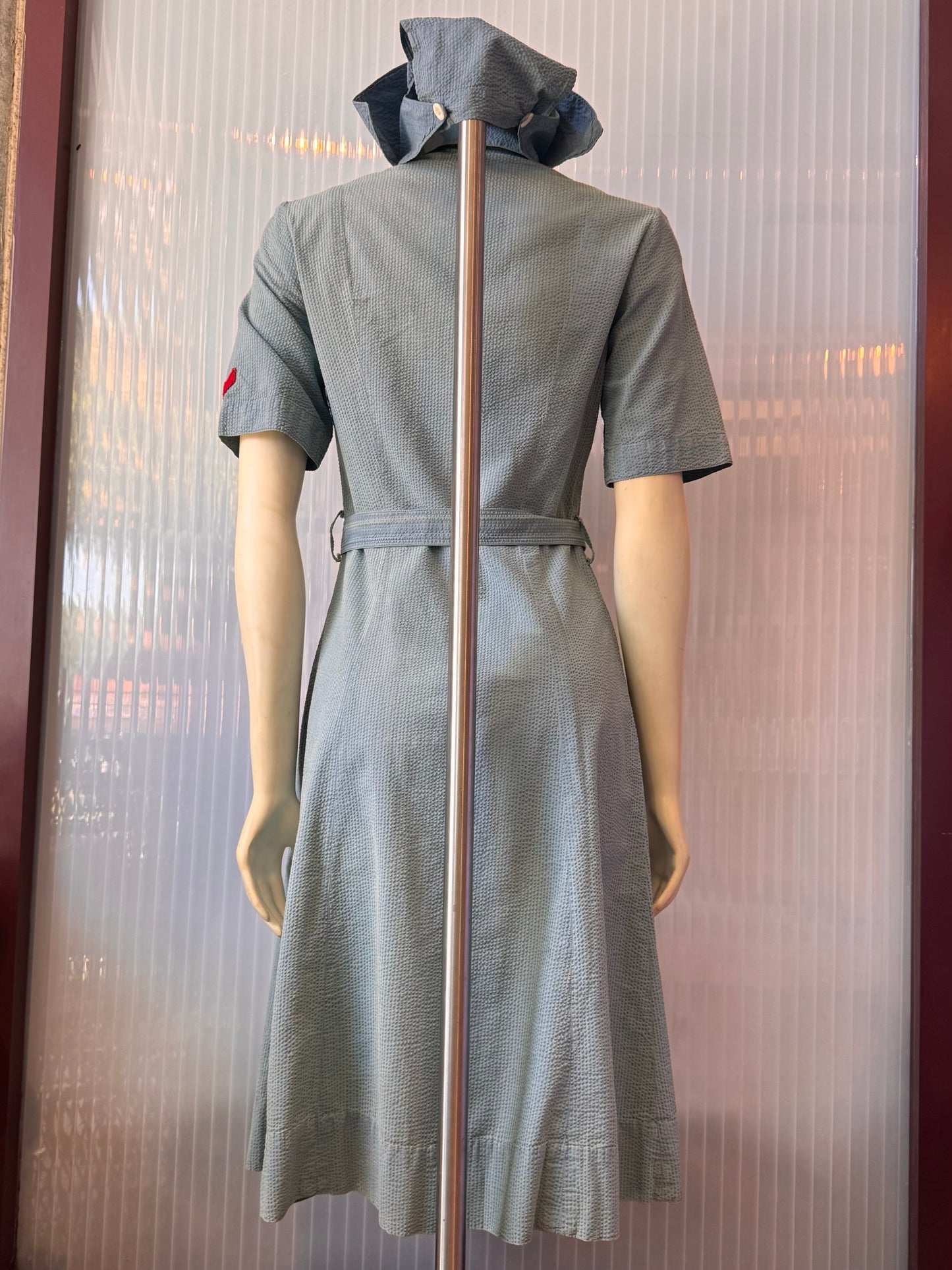 1940s / 1950s Blue American Red Cross Nurse Uniform Dress