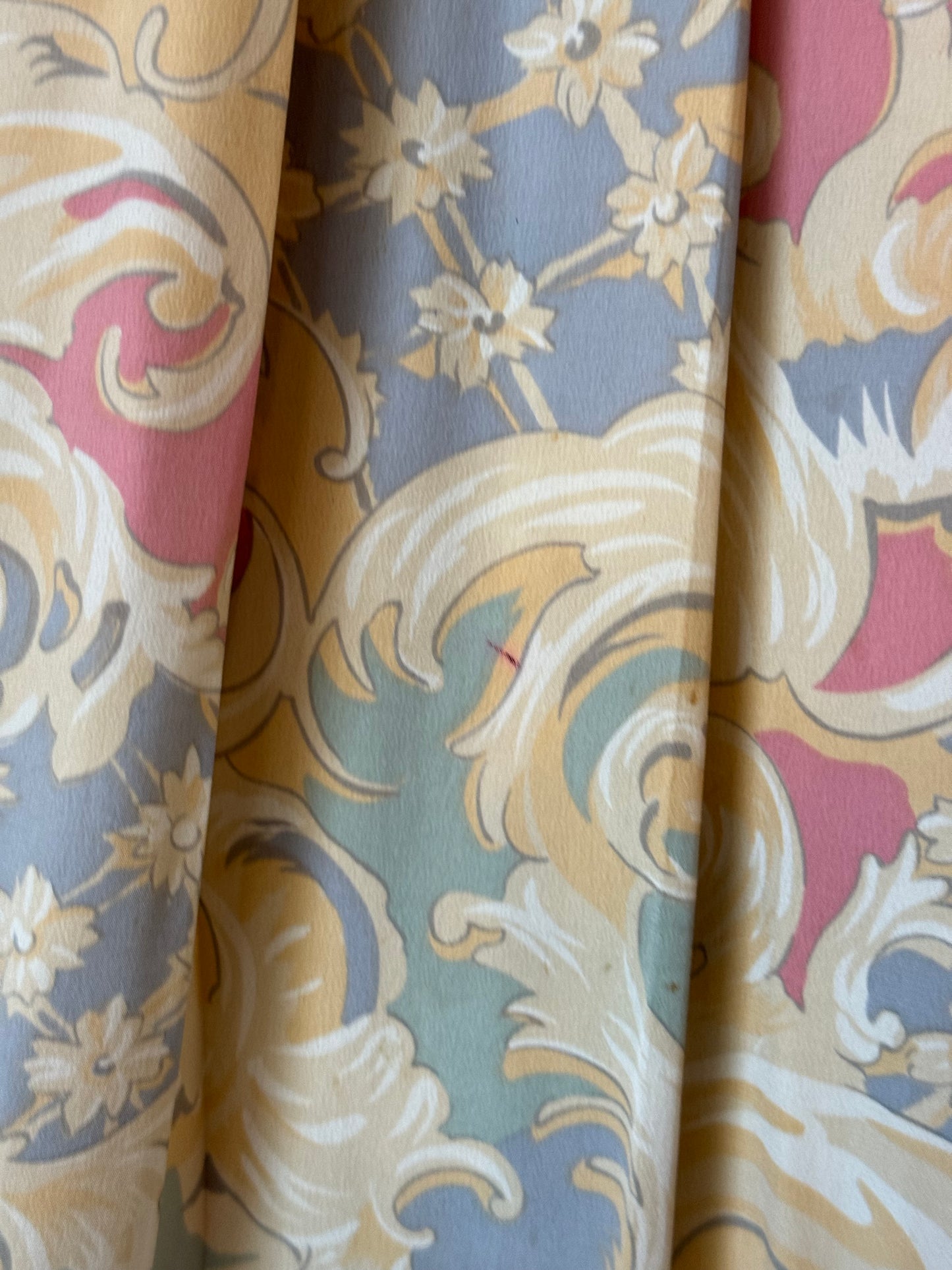 1990s Baroque Print Pastel Silk Liz Claiborne Skirt