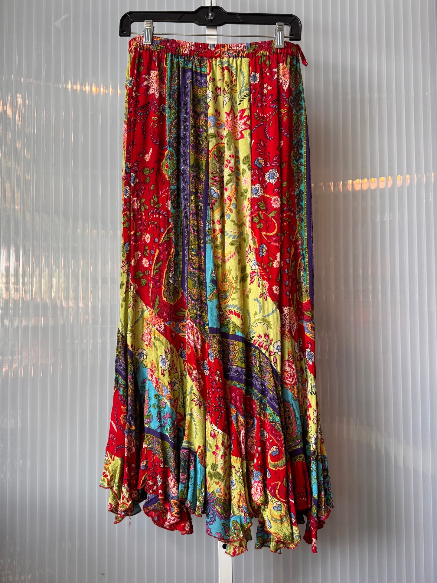 Y2K Whimsical Flowy Multicolor Paisley Skirt