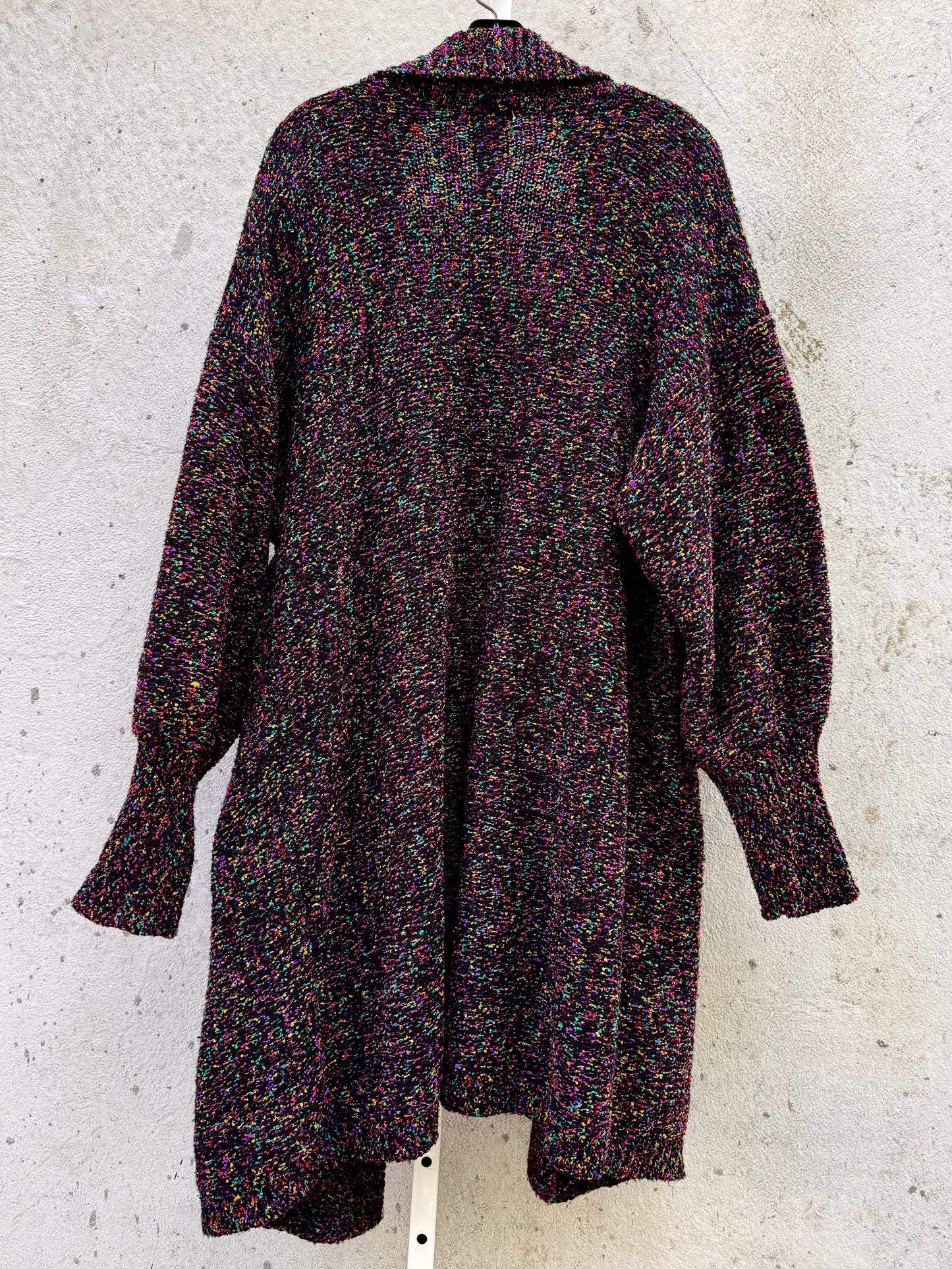 1980s Multicolor Black Sweater Cardigan