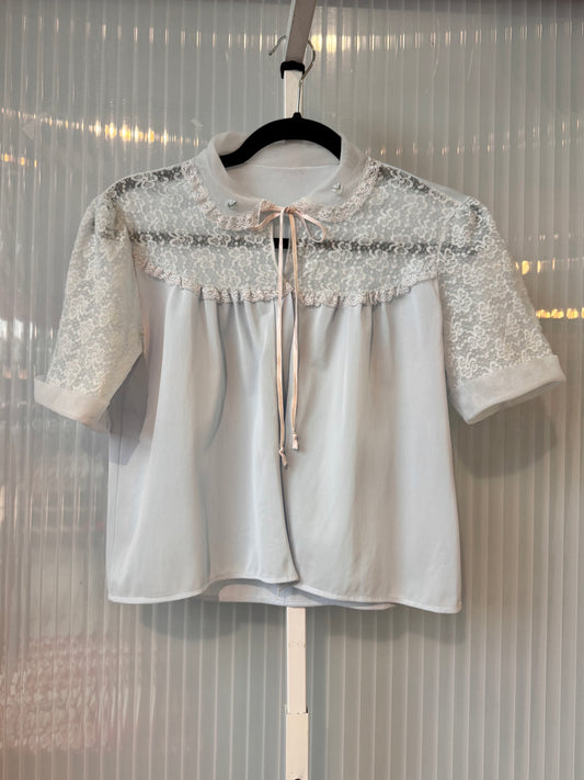 1960s Baby Blue Bed Jacket