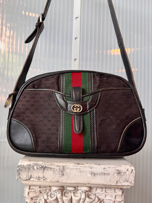 1980s Gucci Brown Crossbody Bag