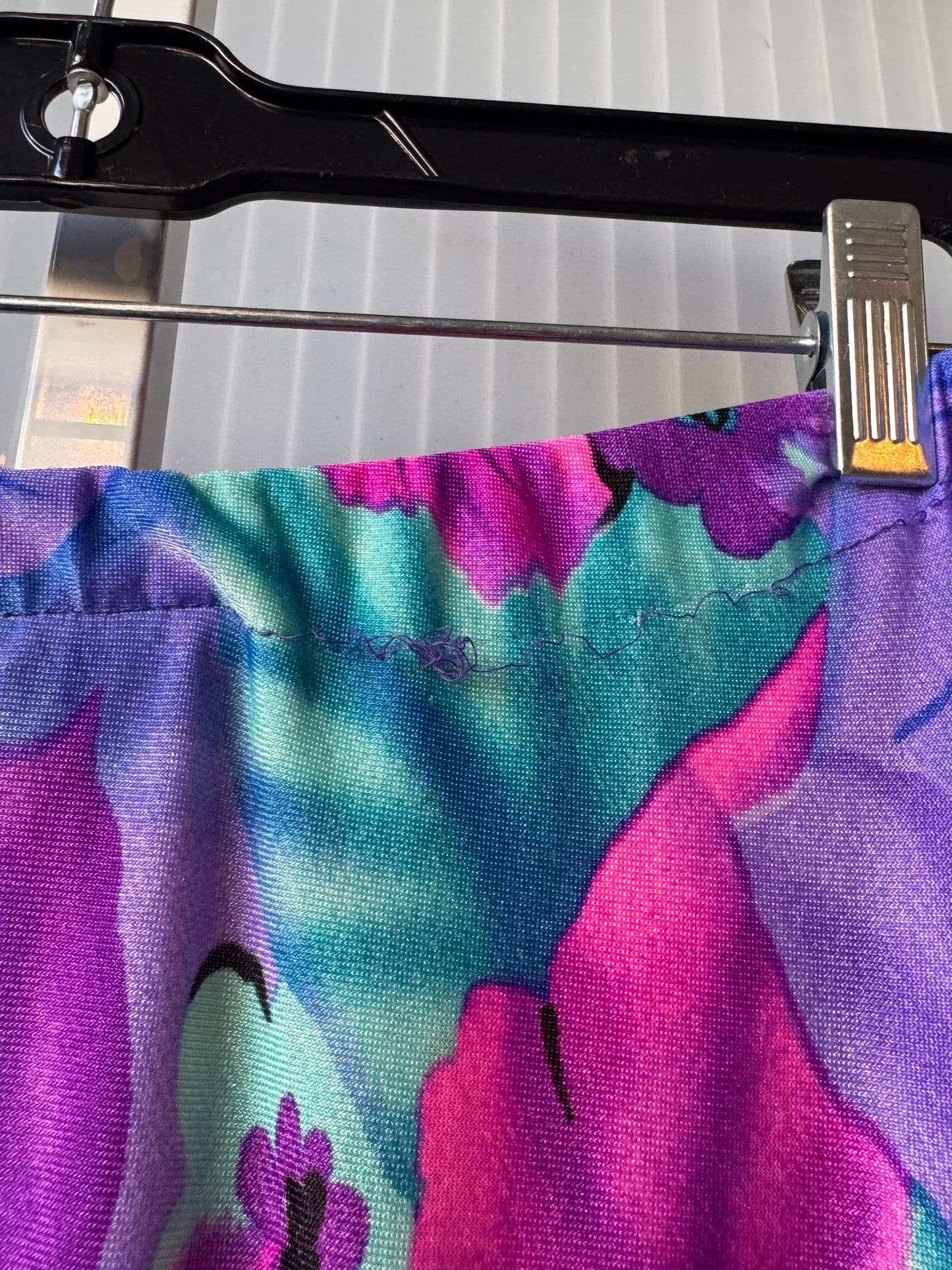 1980s Stretchy Multicolor Floral Print Lounge Shorts