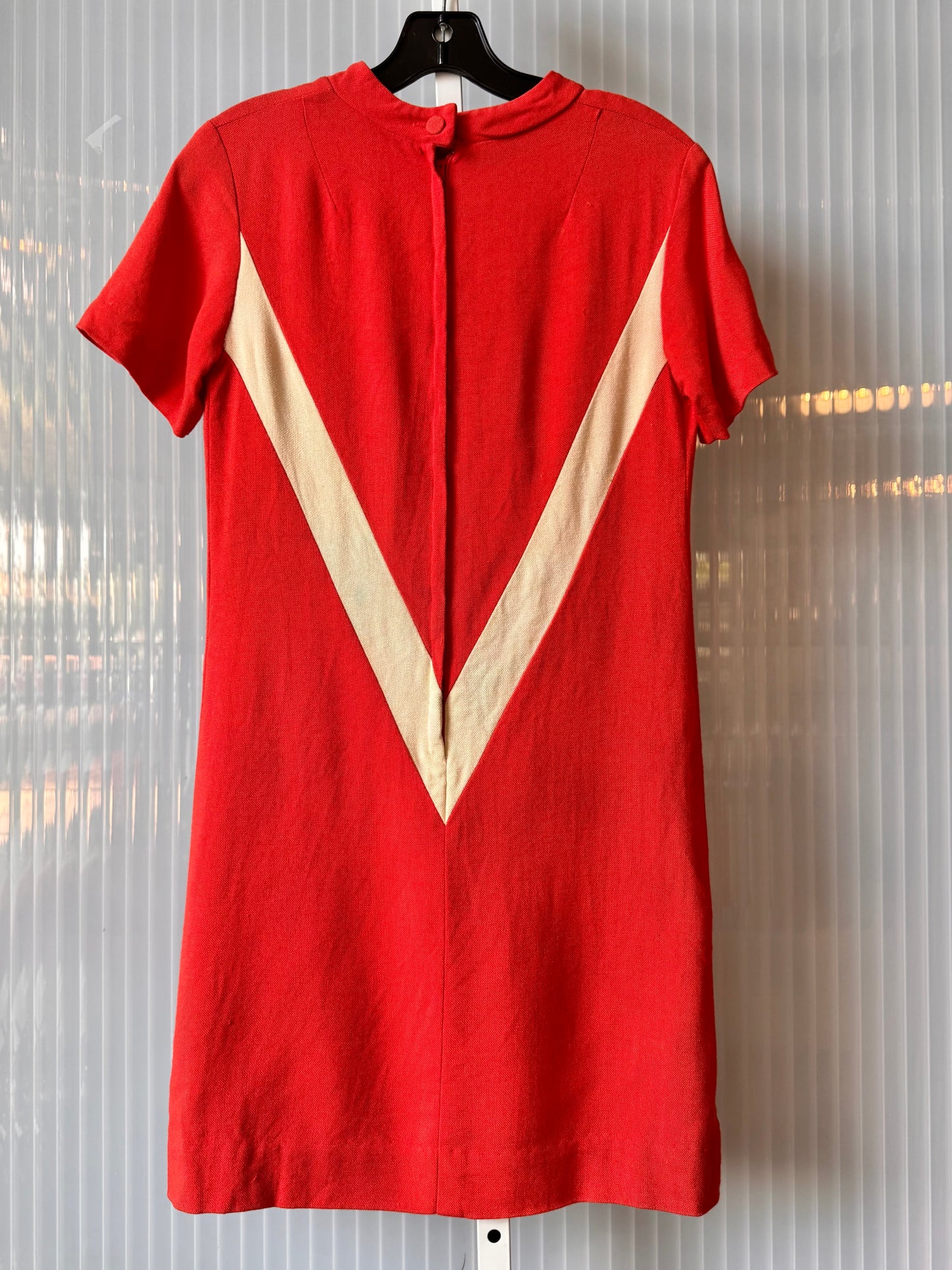 1960s Scarlet & White Mod Style Mini Dress