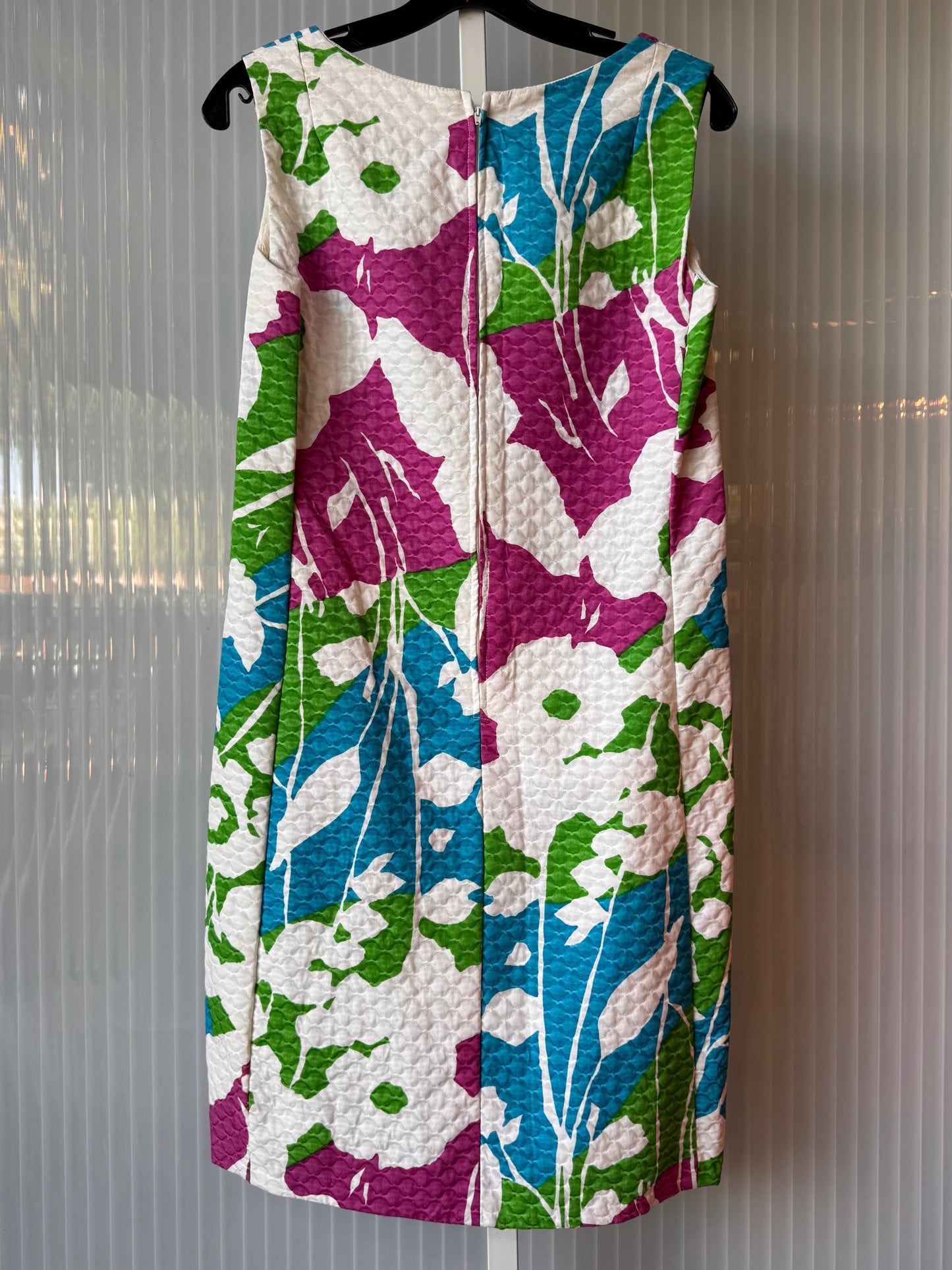 1960s Multicolor Hawaiian Print Quilted Shift Dress