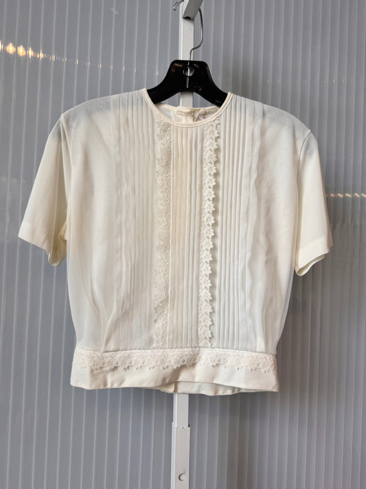 1970s Sheer White Pleated Blouse