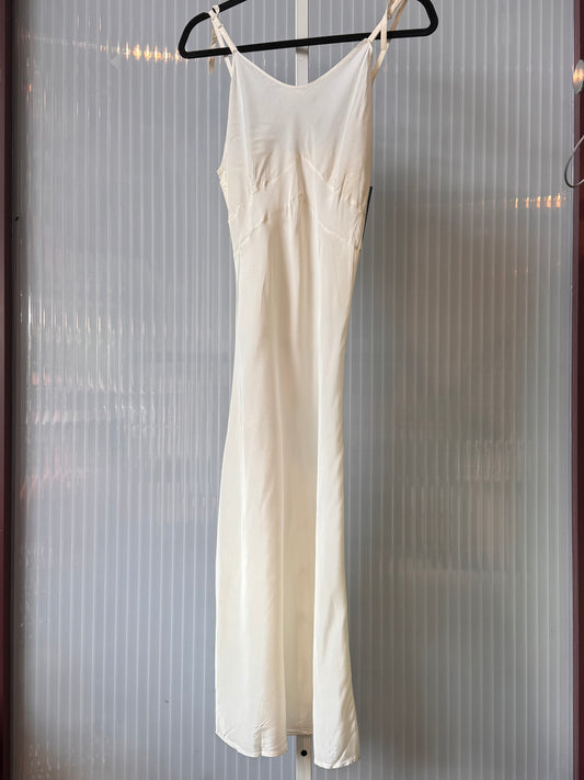 1930s Off-White Long Slip Dress