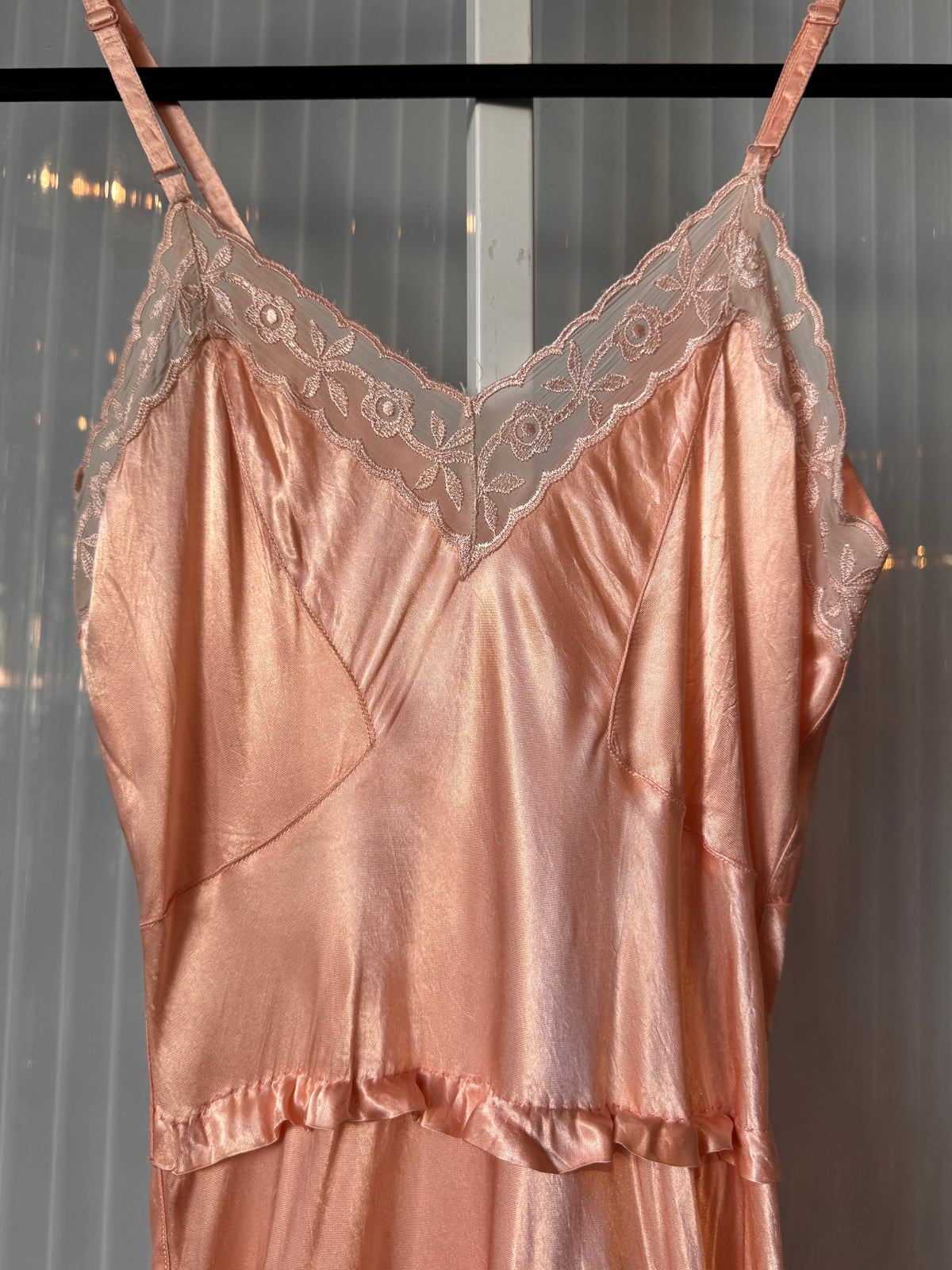 1950s / 1960s Salmon Pink Slip with Lace Trim