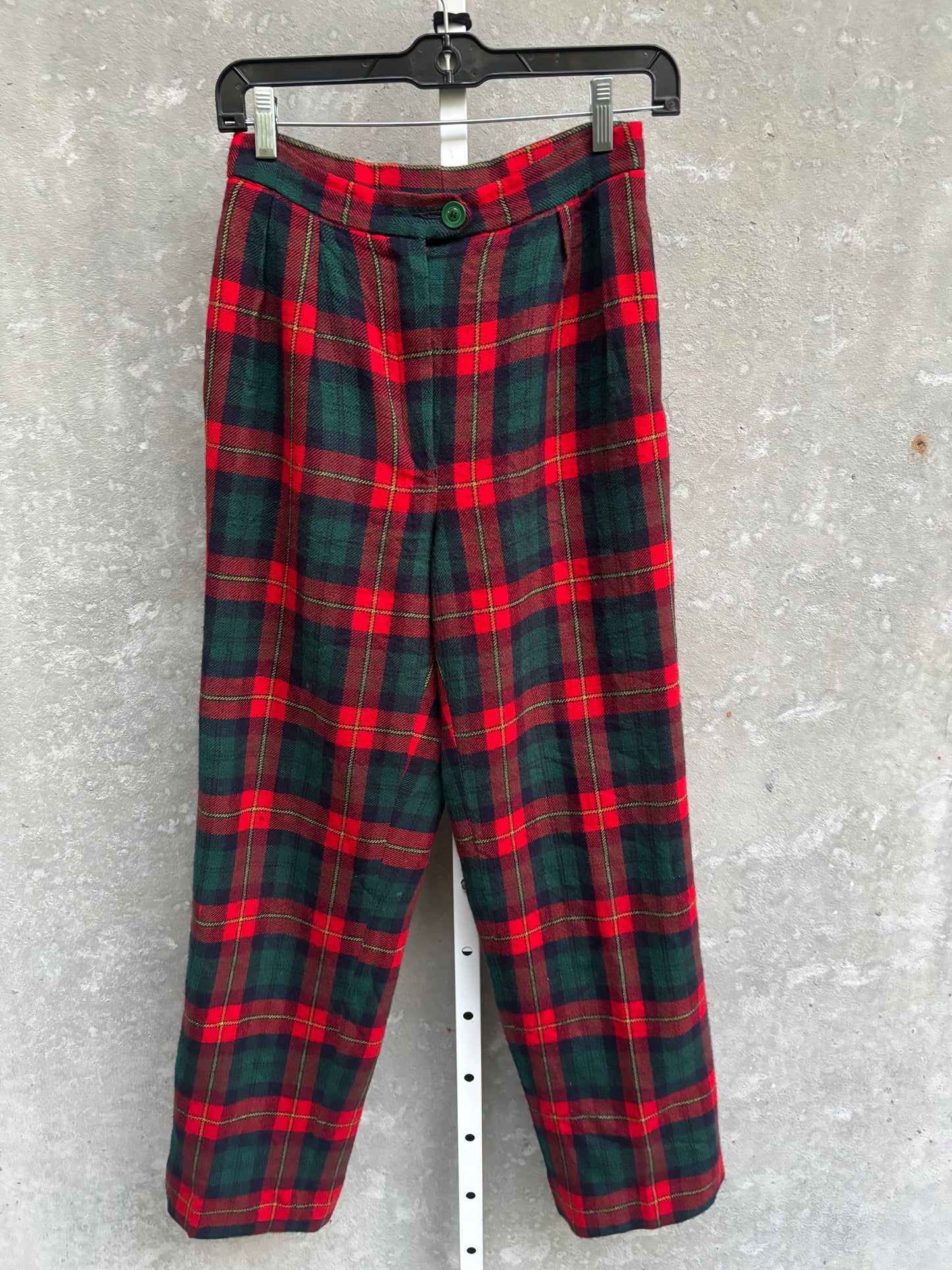 1970s/80s Red & Green Plaid Wool Pants