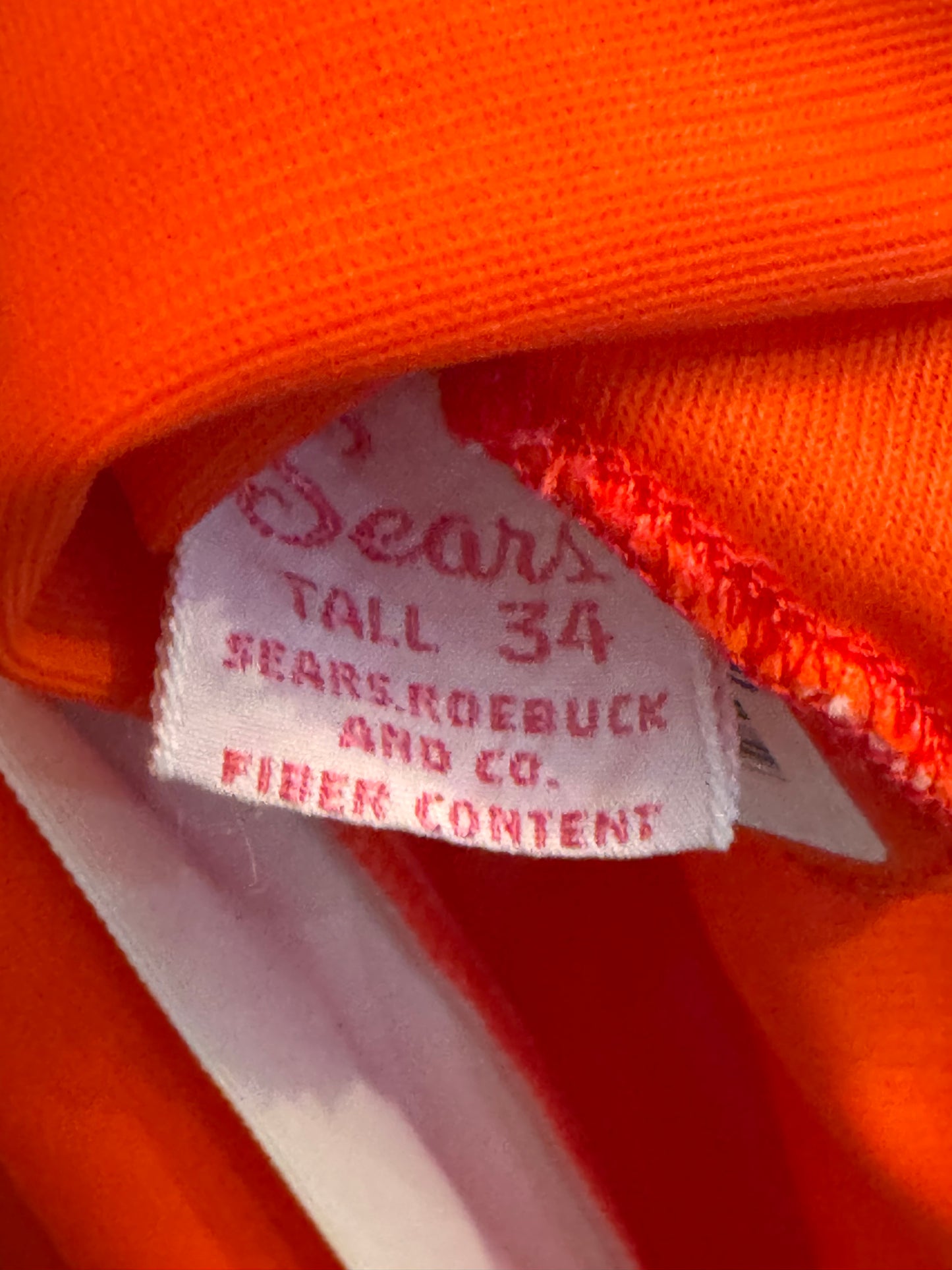 1960s Tangerine & Cream Minidress Nightgown