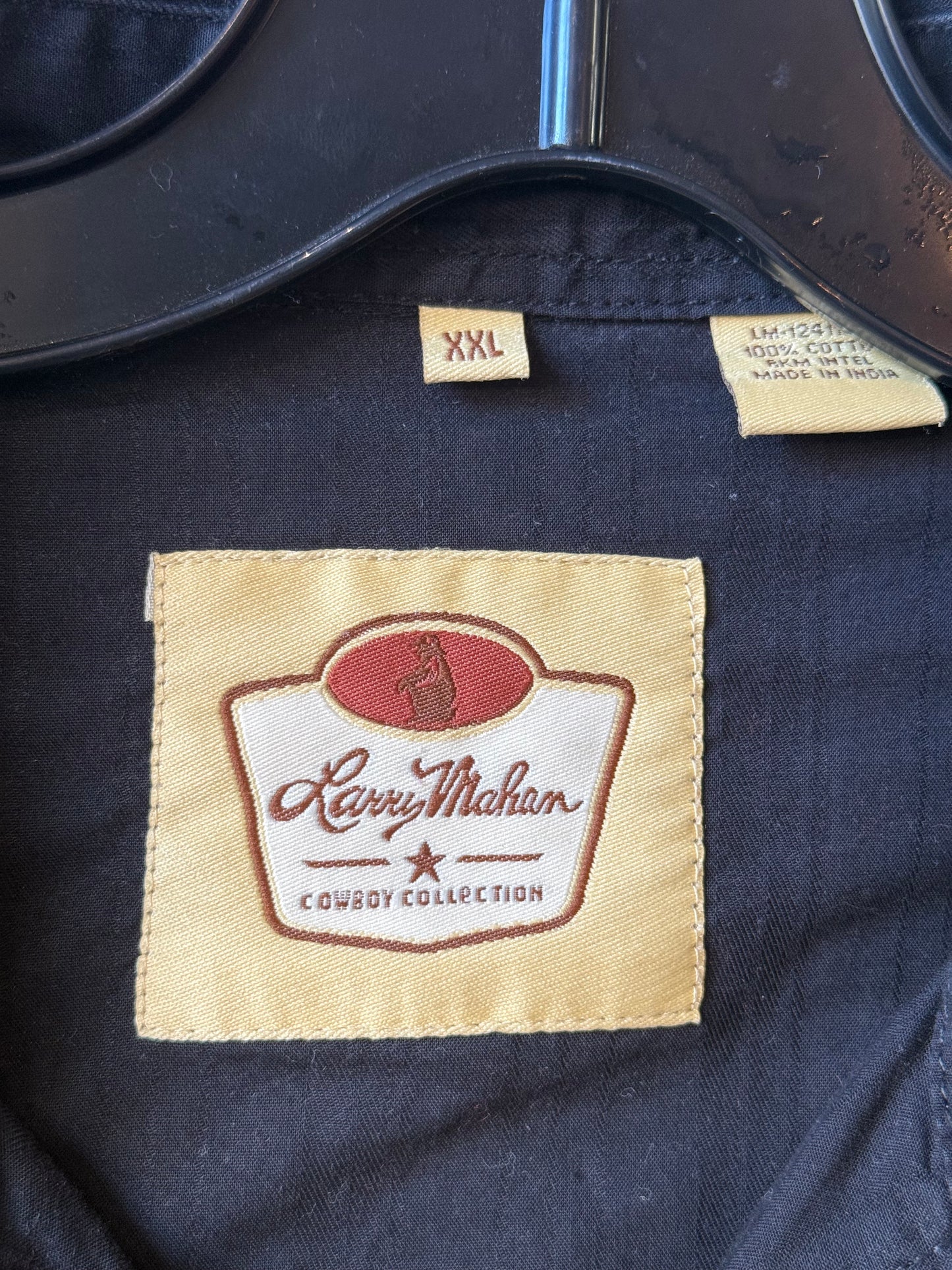 Black Western Style Snap-Up Larry Mahan Shirt