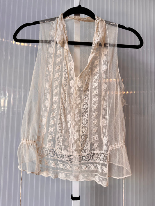 Circa. 1920s - 1930s Sheer Sleeveless Top