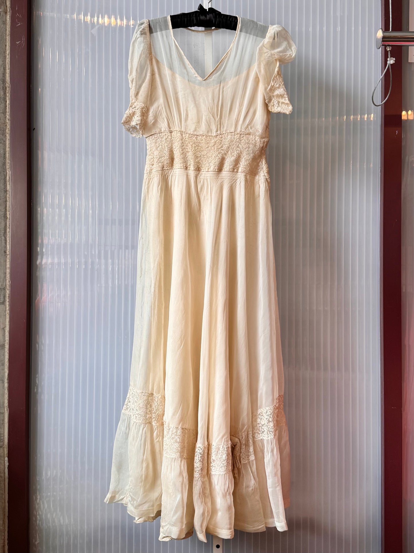 1910s/20s Sheer Cream Dress