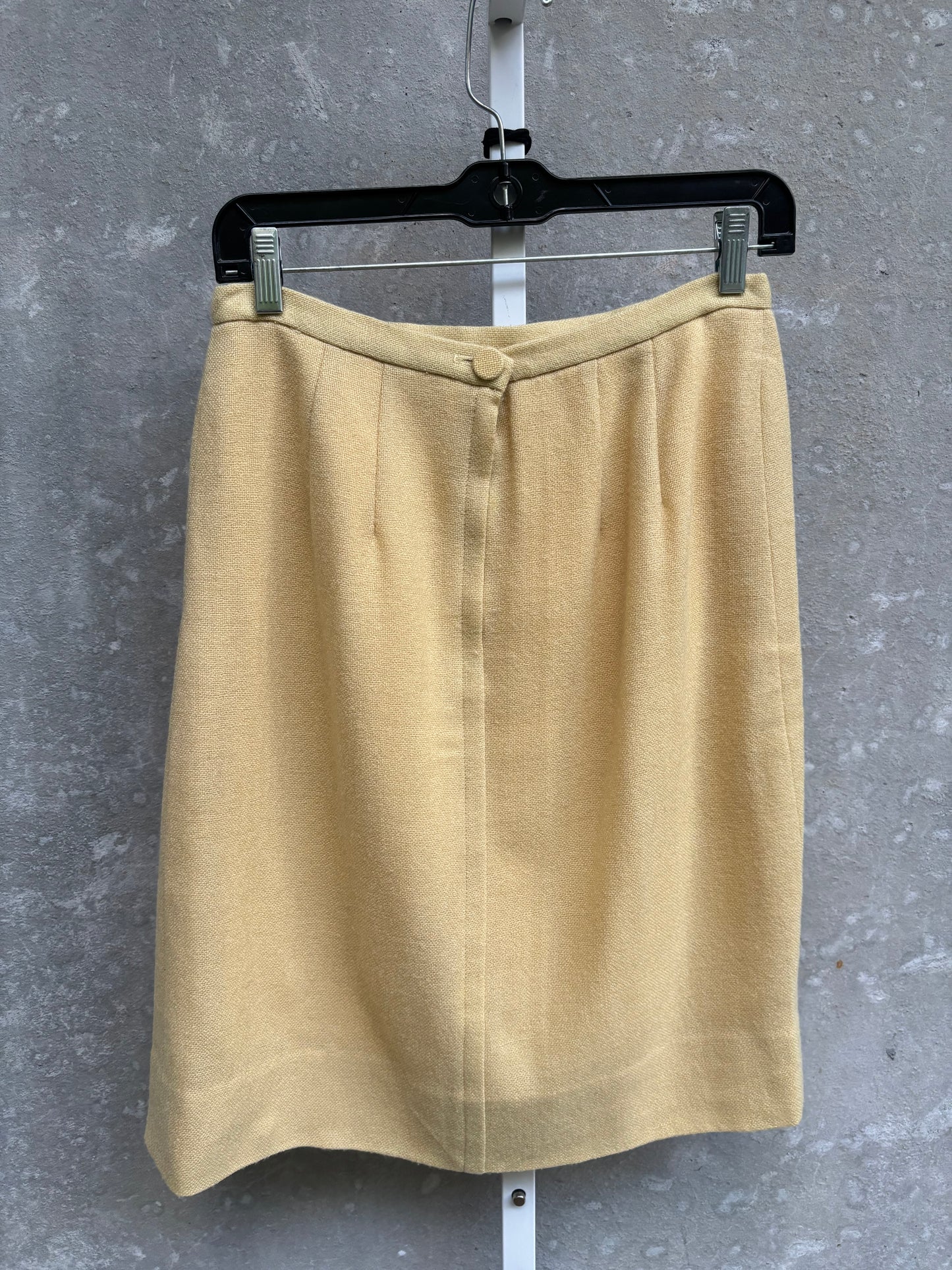 1960s Yellow Wool Pencil Skirt