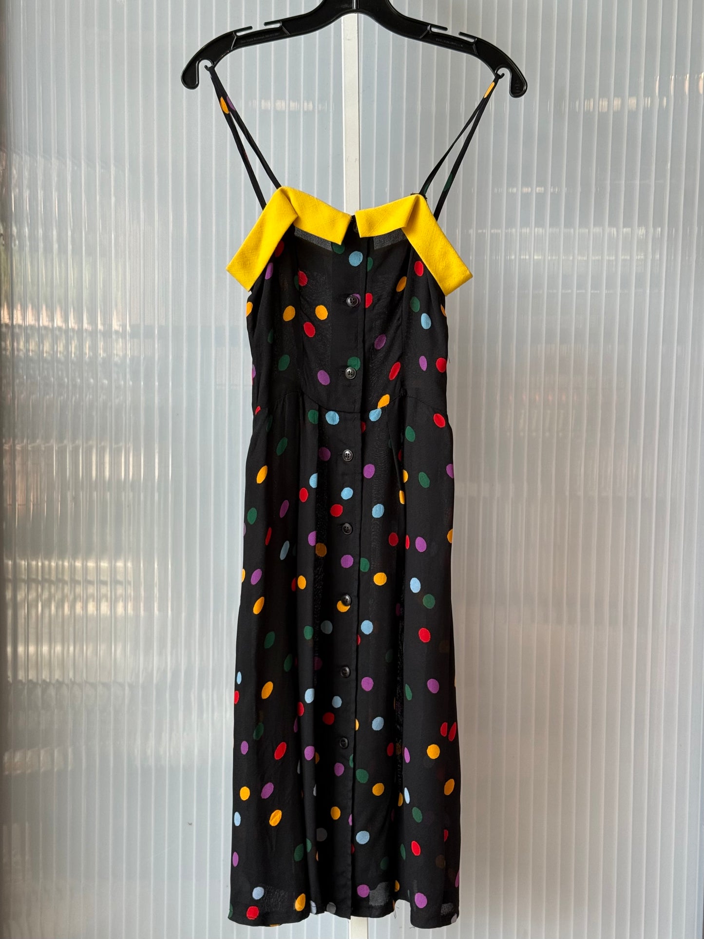 1980s Miss D Oscar De La Renta Sheer Polka Dot Dress