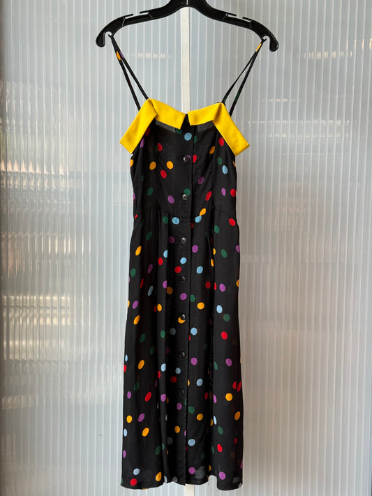 1980s Miss D Oscar De La Renta Sheer Polka Dot Dress